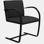 Brno Flat Bar Chair - Armchair,With Armpads,Volo Leather, Black, Black