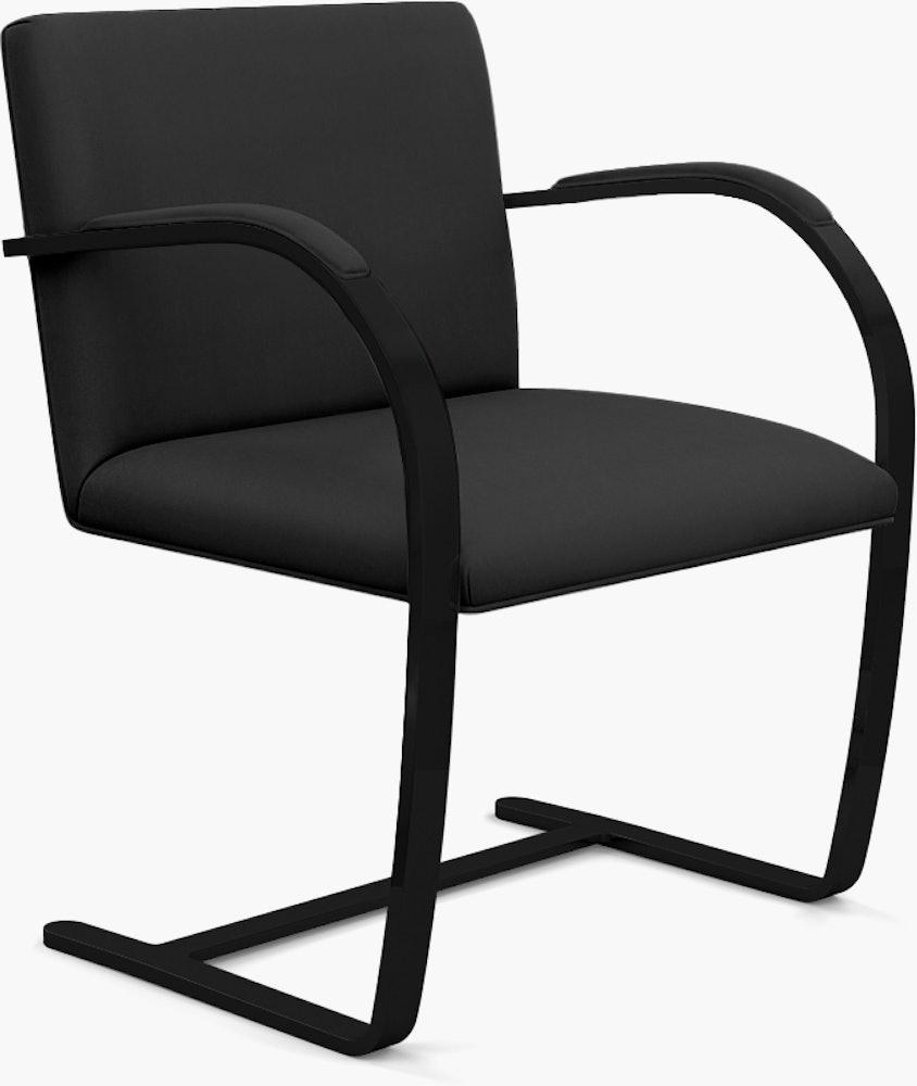 Brno Flat Bar Chair - Armchair,With Armpads,Volo Leather, Black, Black