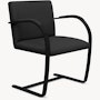 Brno Flat Bar Chair - Armchair,With Armpads,Volo Leather, Black, Black