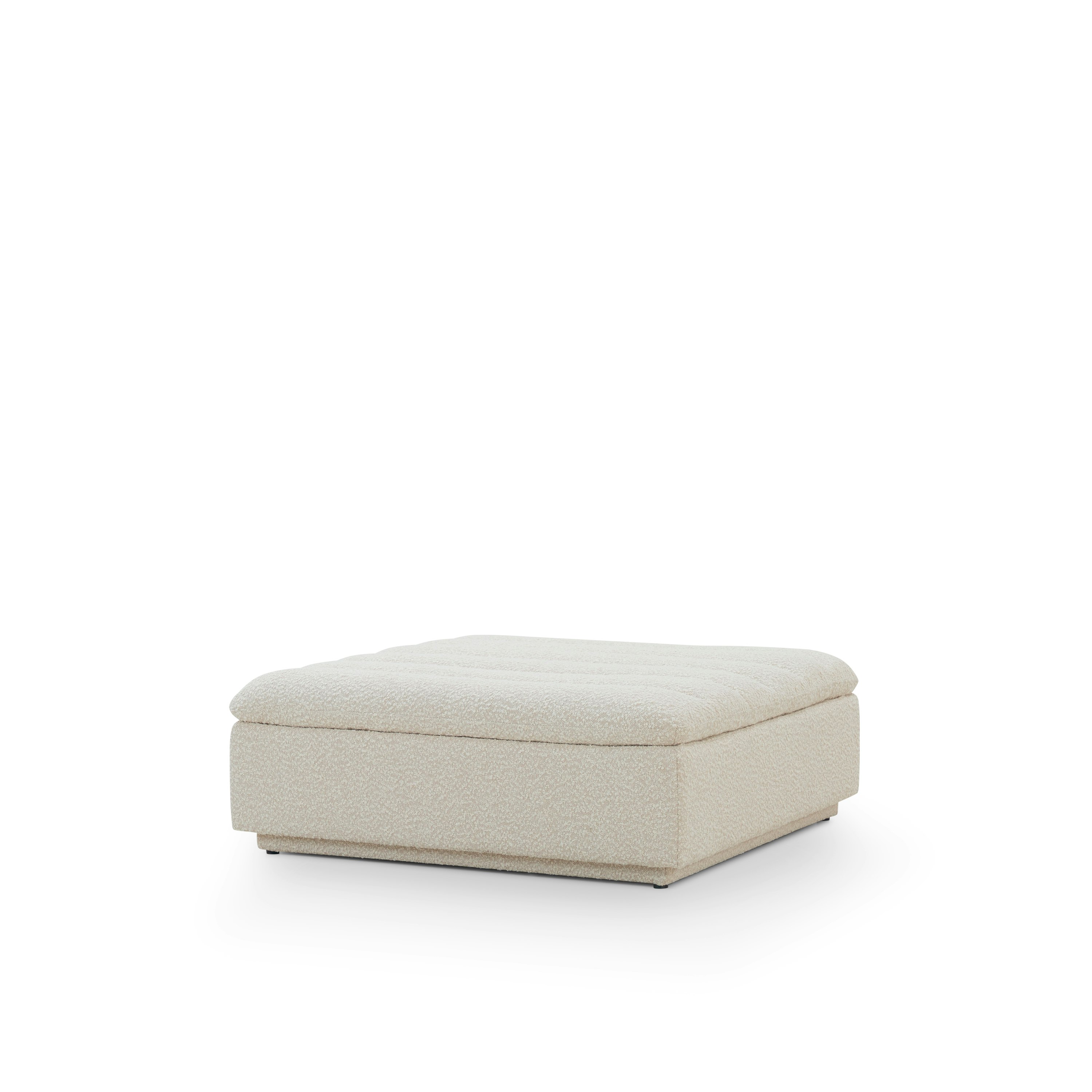Float Ottoman - Boucle, La Cr&egrave;me viewed at an angle