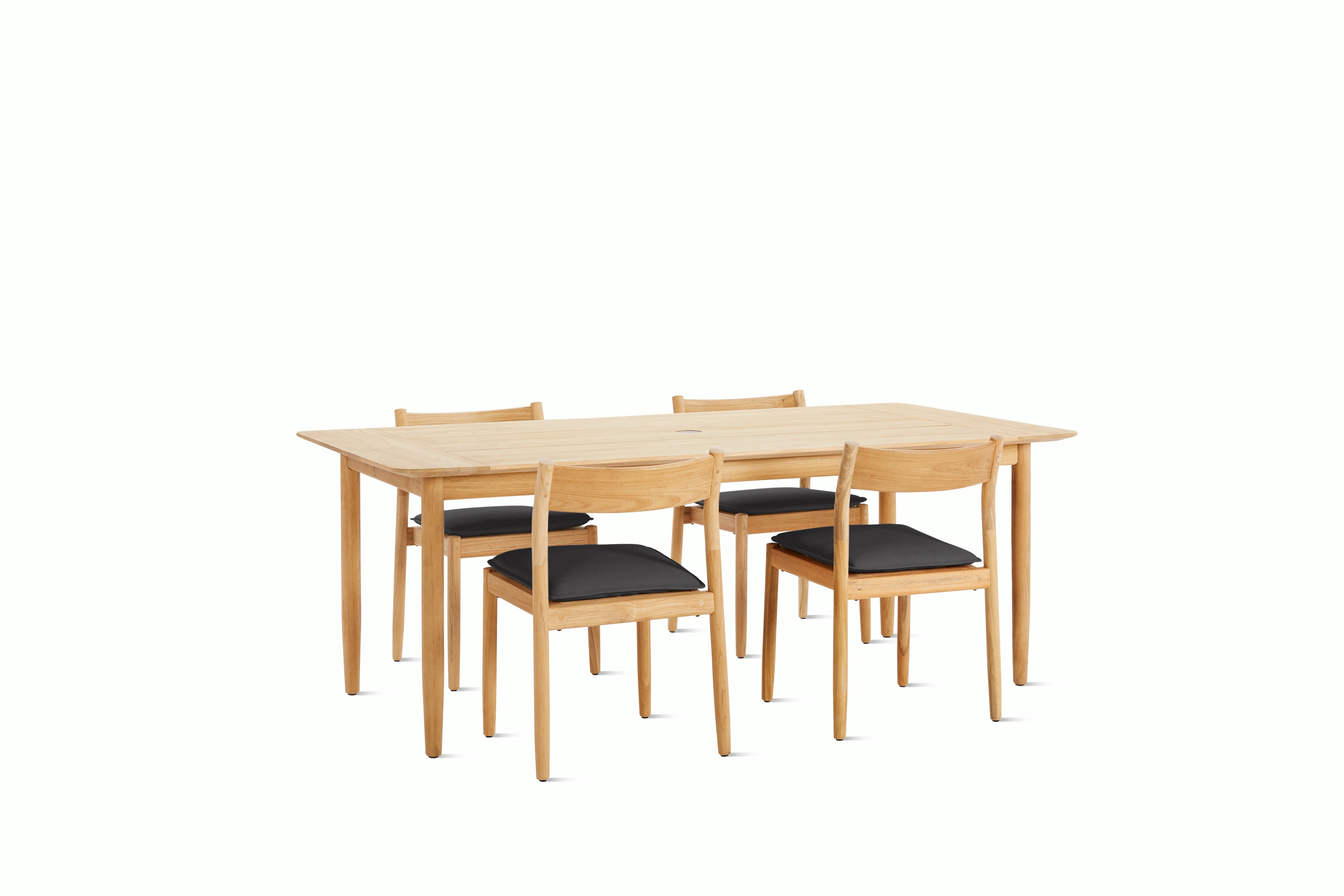 Terassi Dining Set, 4 Side Chairs