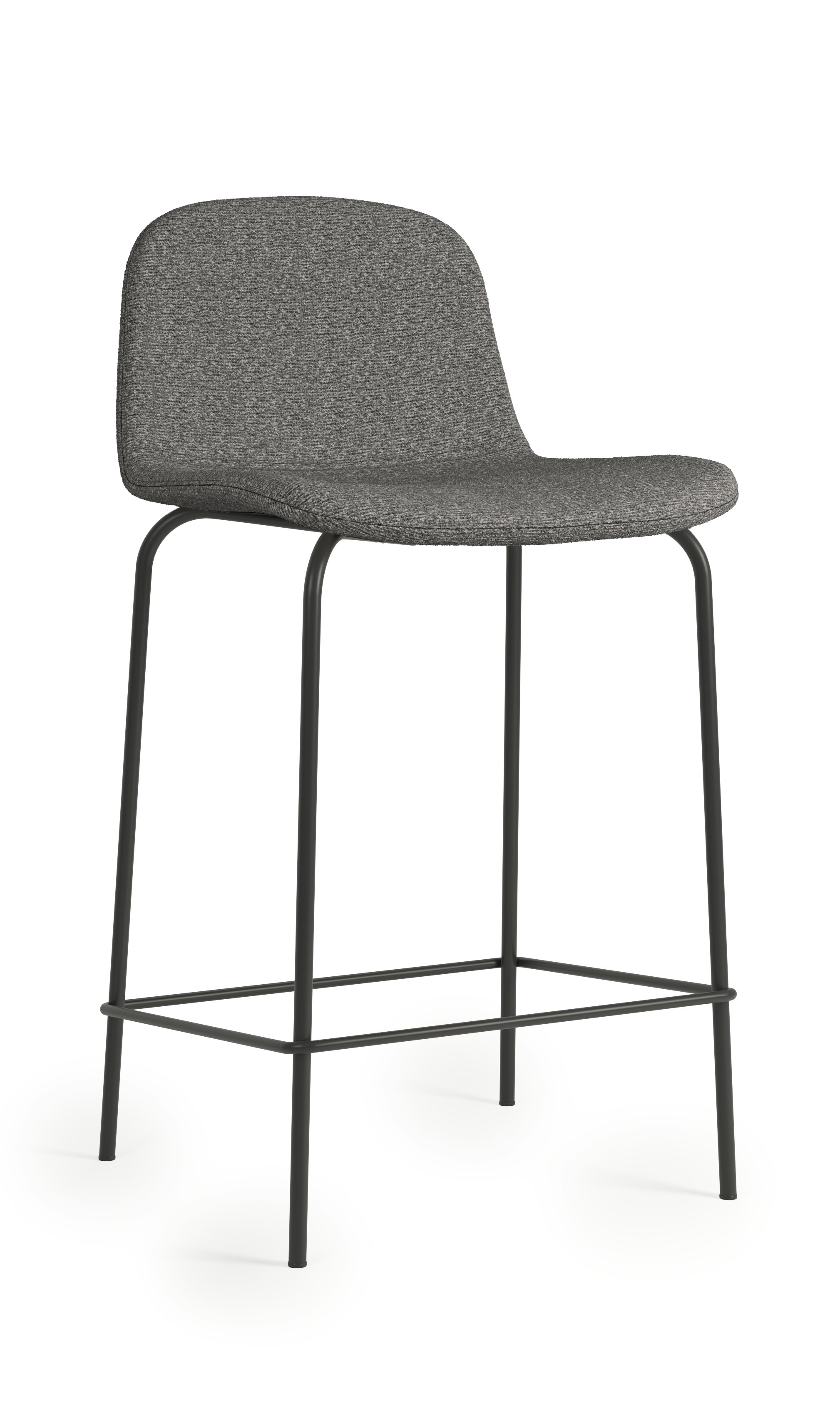 Bacco Stool - Counter Height, Melange, 605 Pumice, Black Tubular Steel