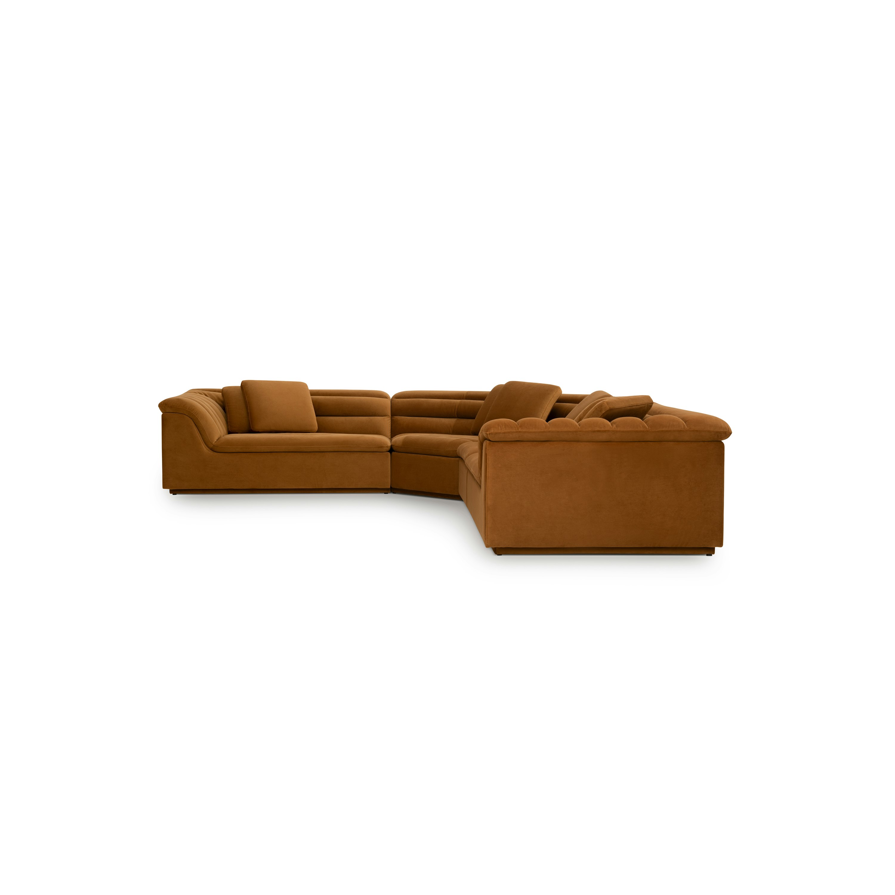 Float Sectional - 3 Piece Modular Sectional, SE Malibu Velvet, Cognac
