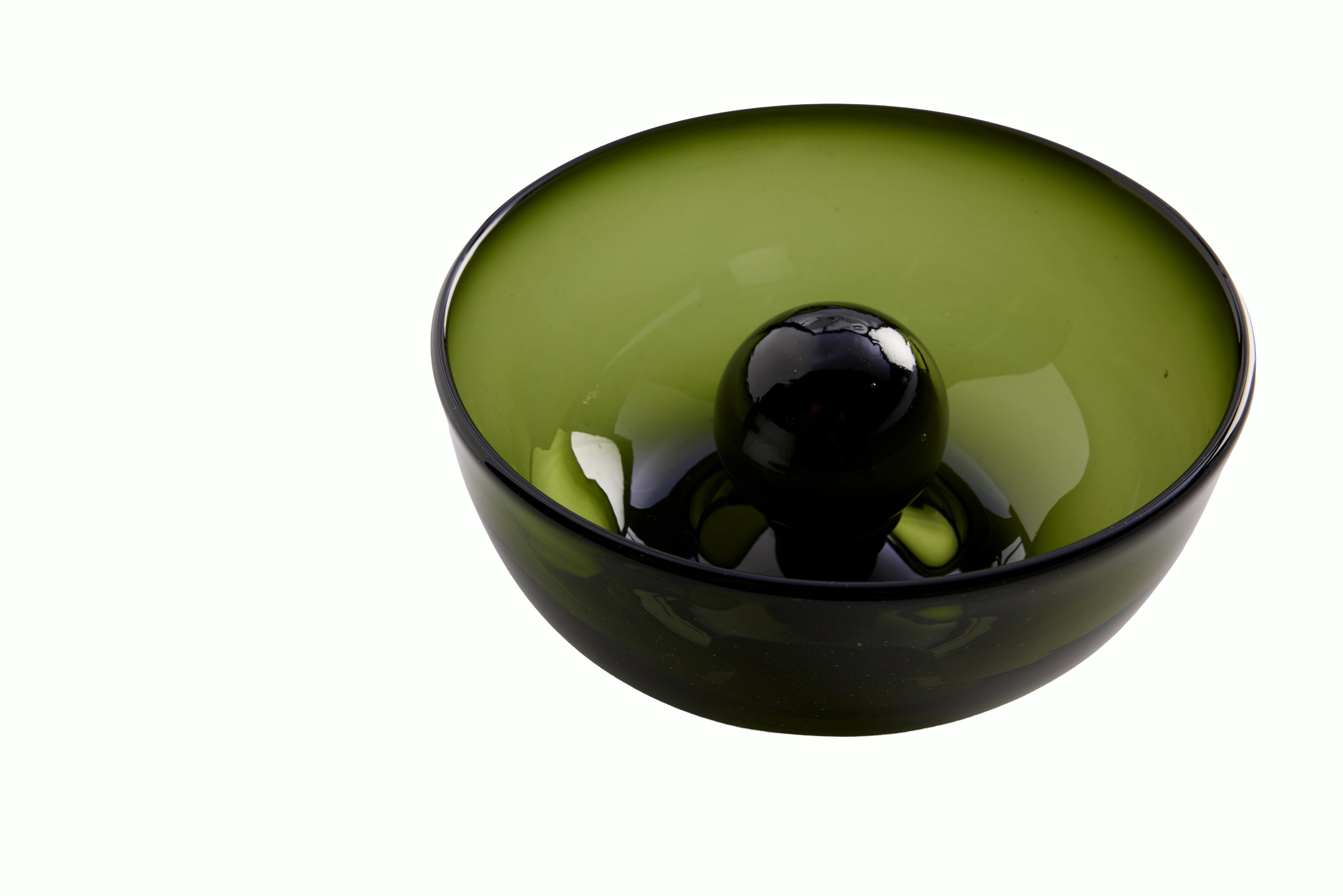 A detailed look at a Mitla Bowl - Green in Green.