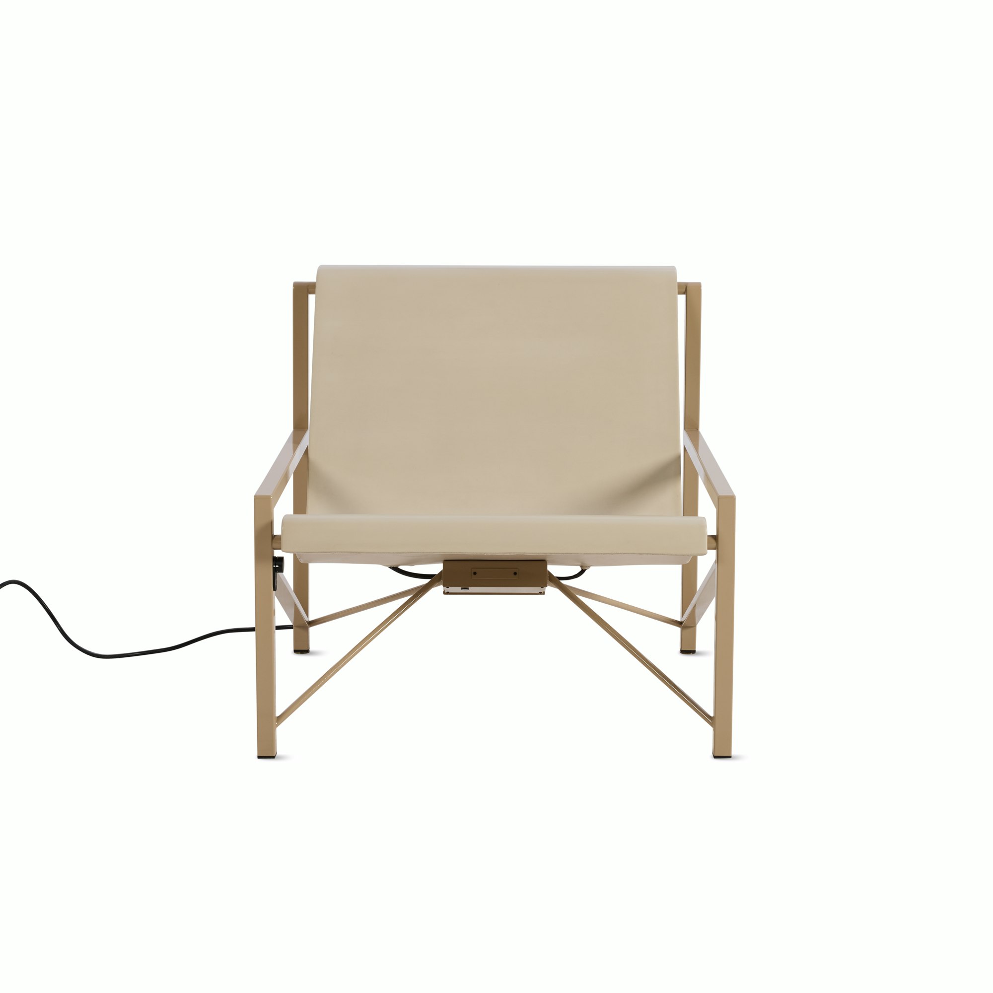 A Evia Lounge Chair in Pumice viewed from the front.