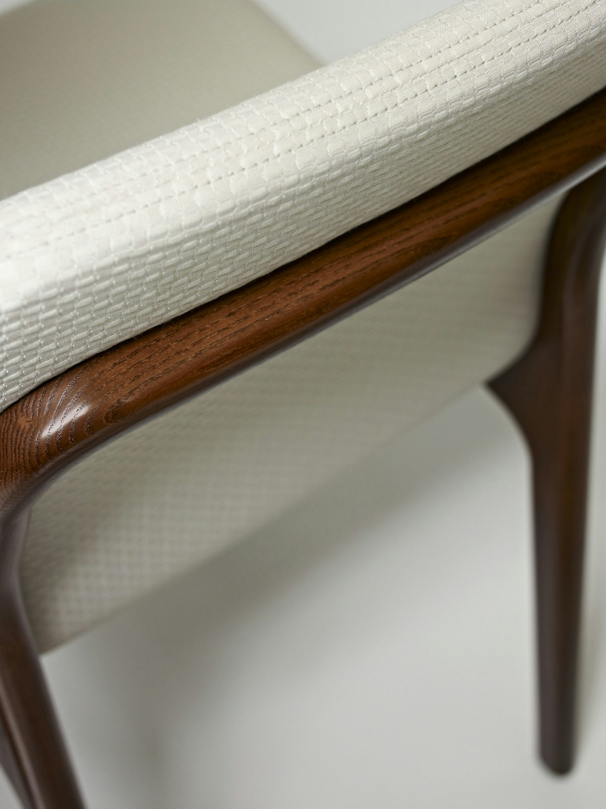 Extreme close-up of a Deft Side Chair.