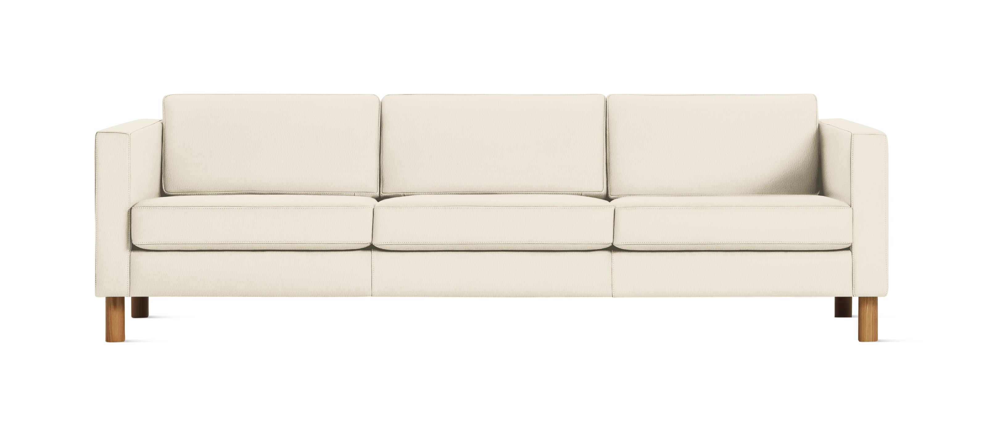 Lispenard Sofa three seater in light beige leather with 6" legs.