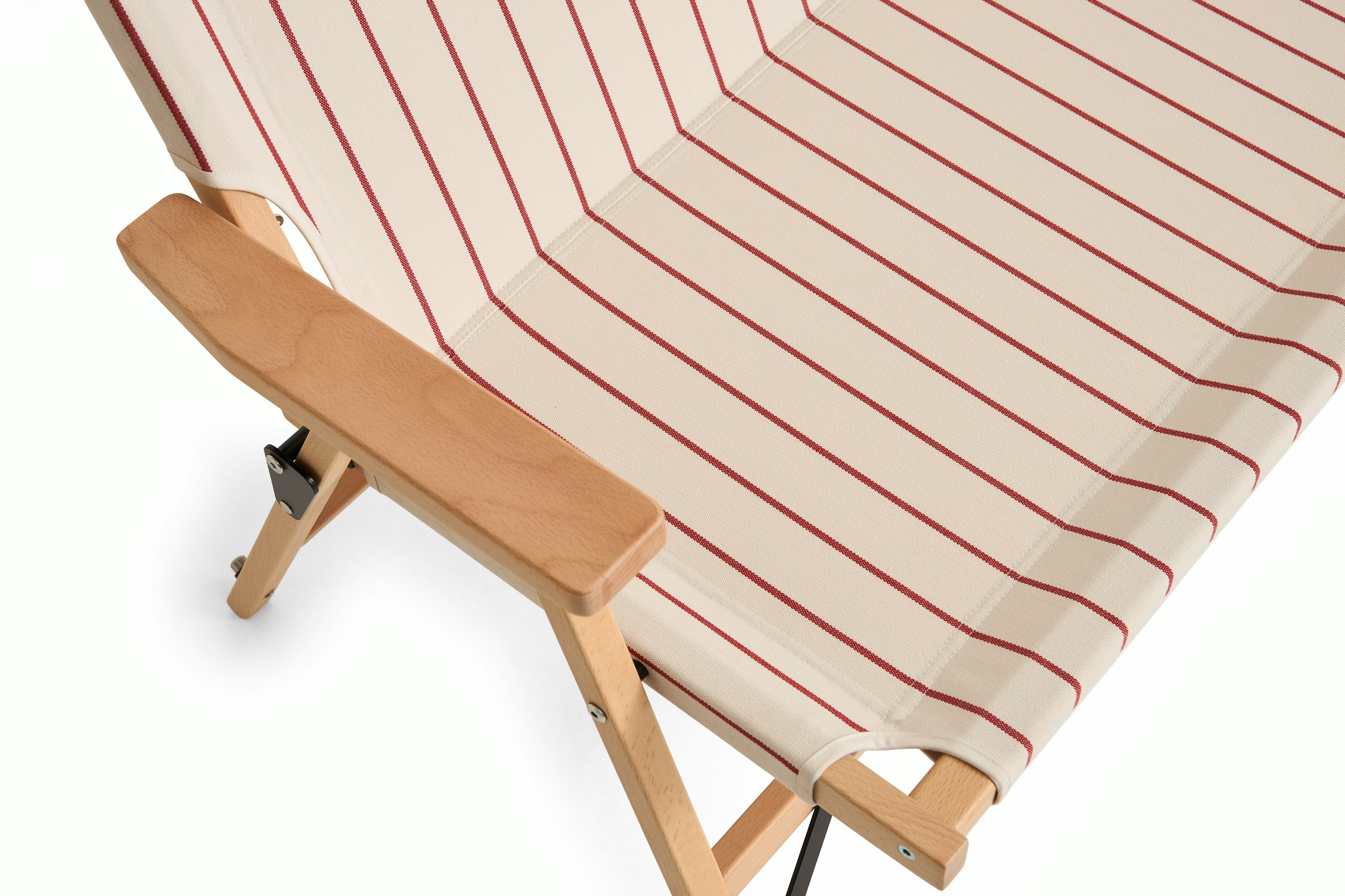 Outdoor Market Folding Sofa - Beige With Red Stripe
