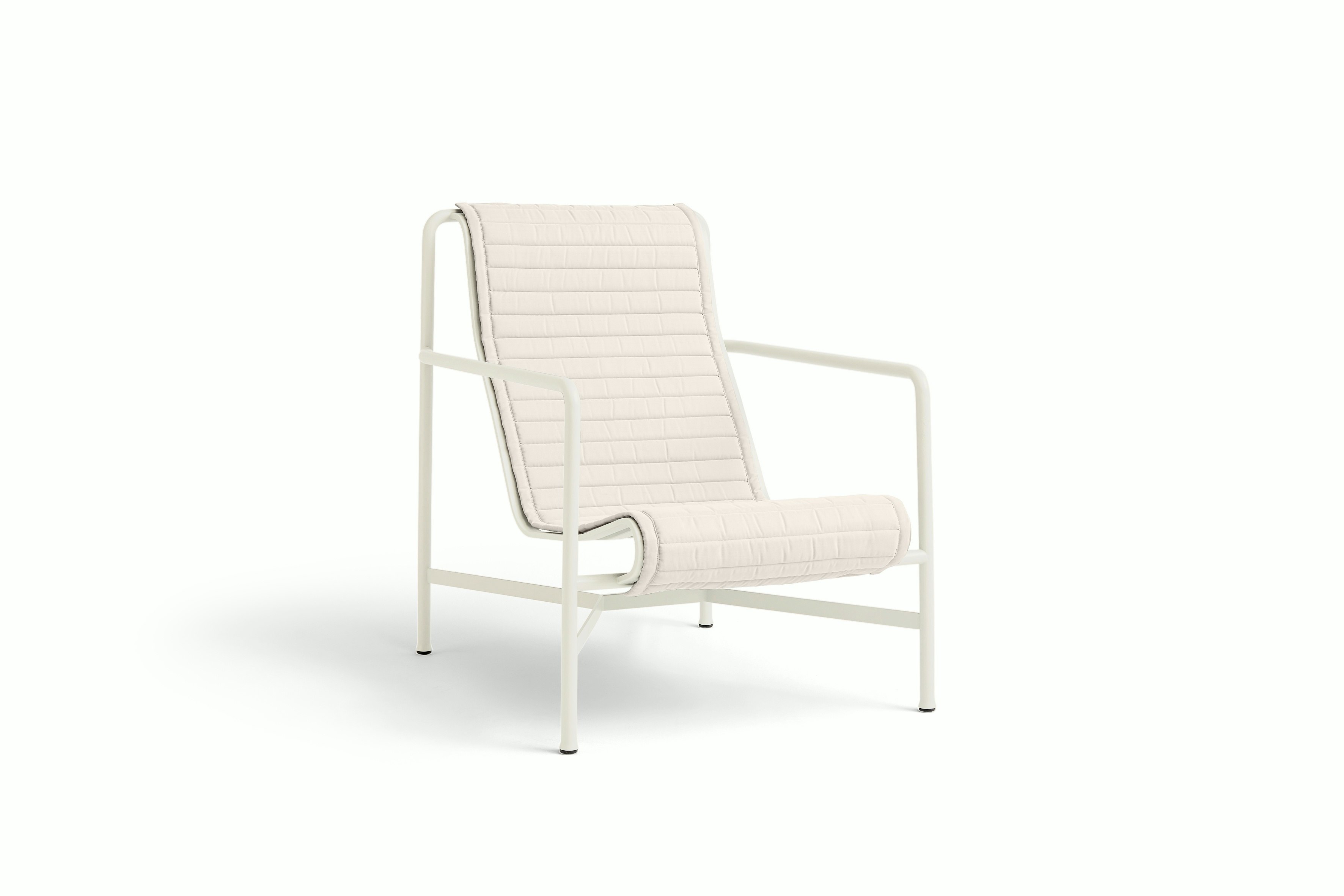 Palissade Lounge Chair, High, Quilted Cushion - Cream White