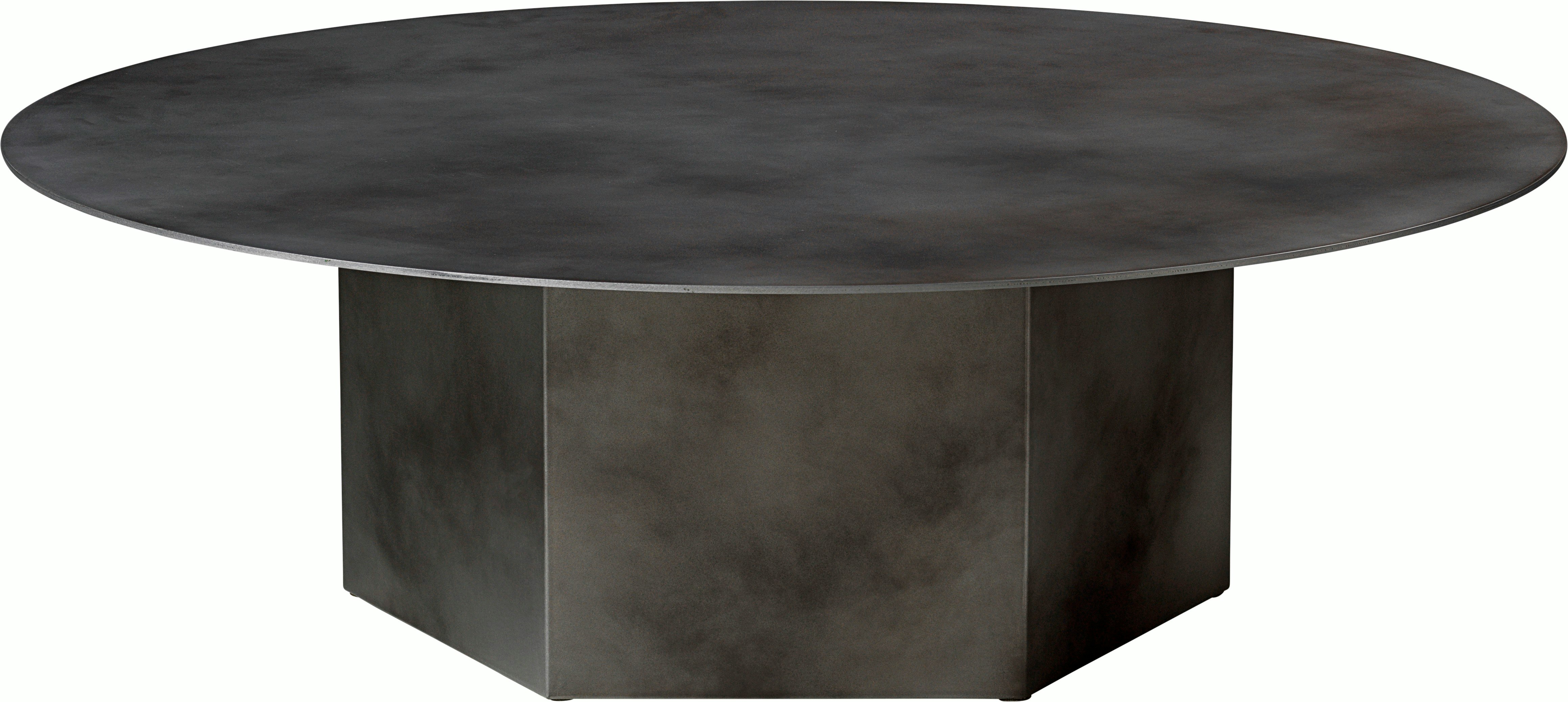 A Epic Coffee Table in Steel, misty grey viewed from the front.