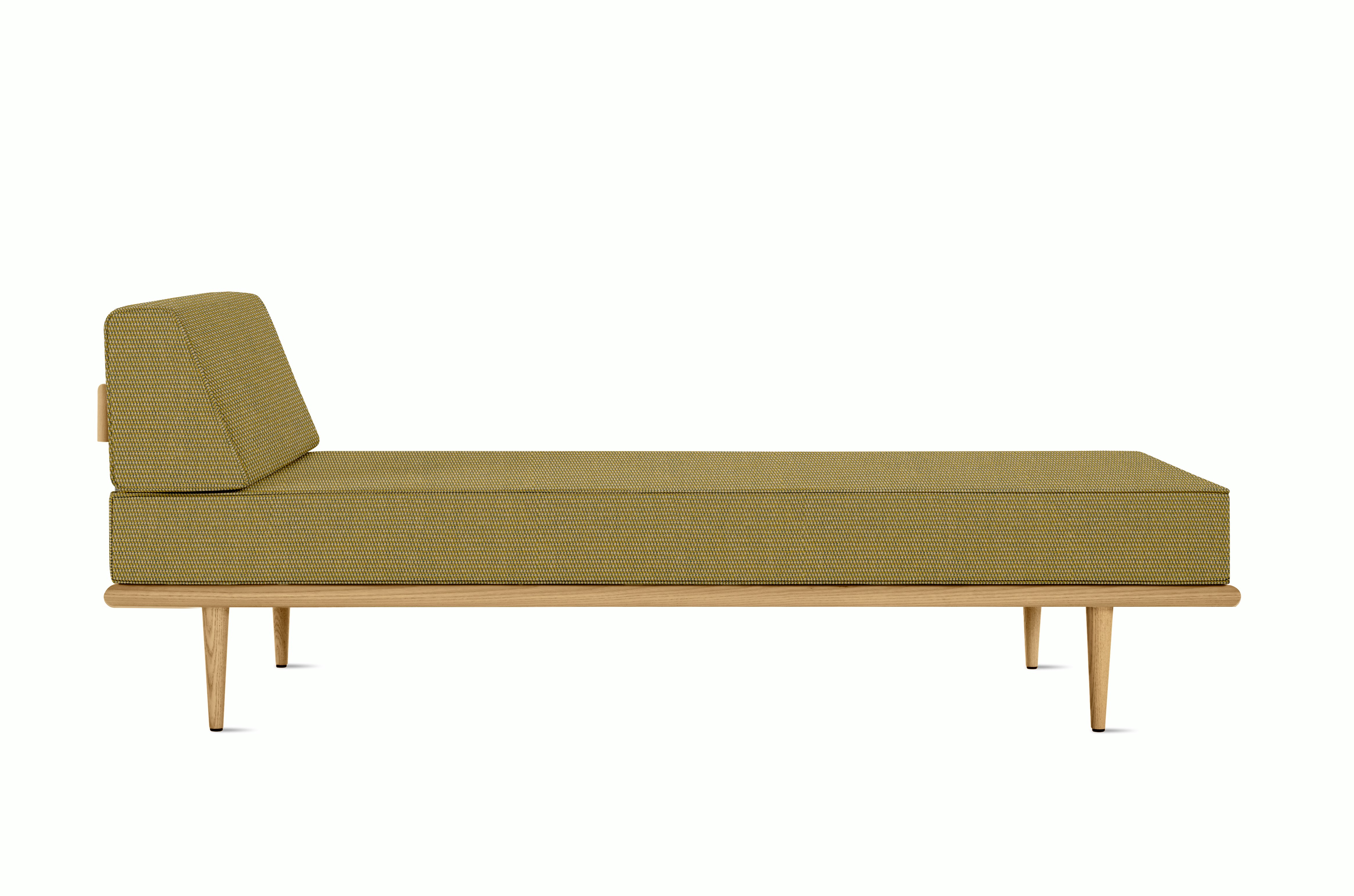 A Nelson Daybed in oak plains viewed from the front.