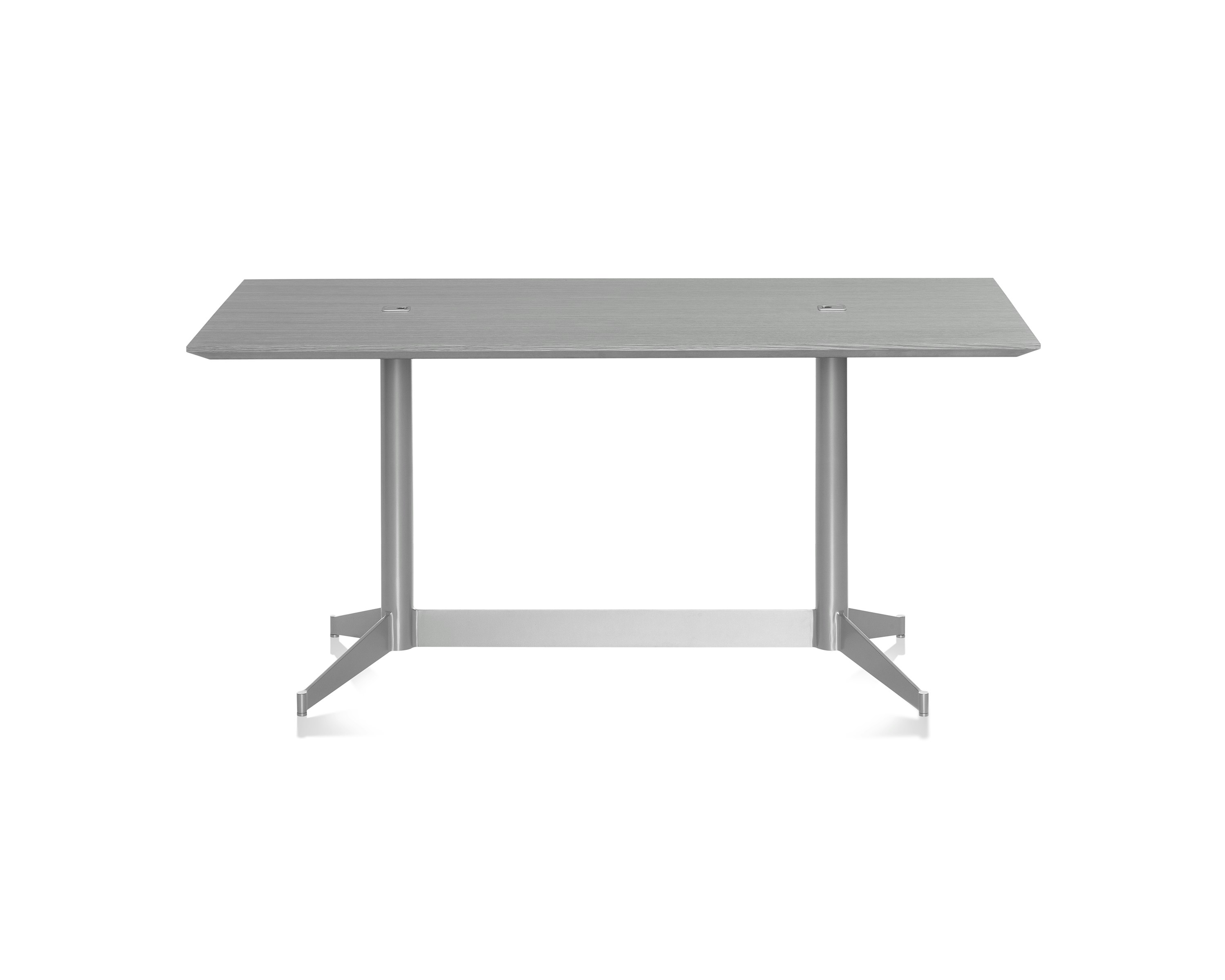 A rectangular MP Table with a gray top and base, viewed from the front.