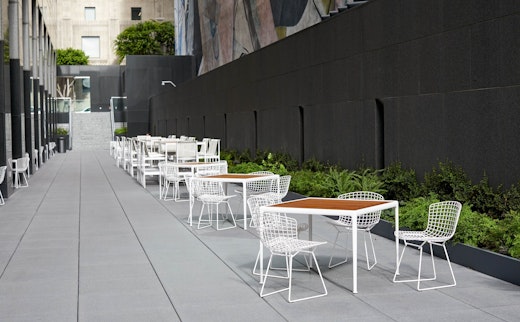 Bertoia Side Chair Richard Schultz 1966 Dining Barstool 1966 Dining Table outdoor community shared spaces