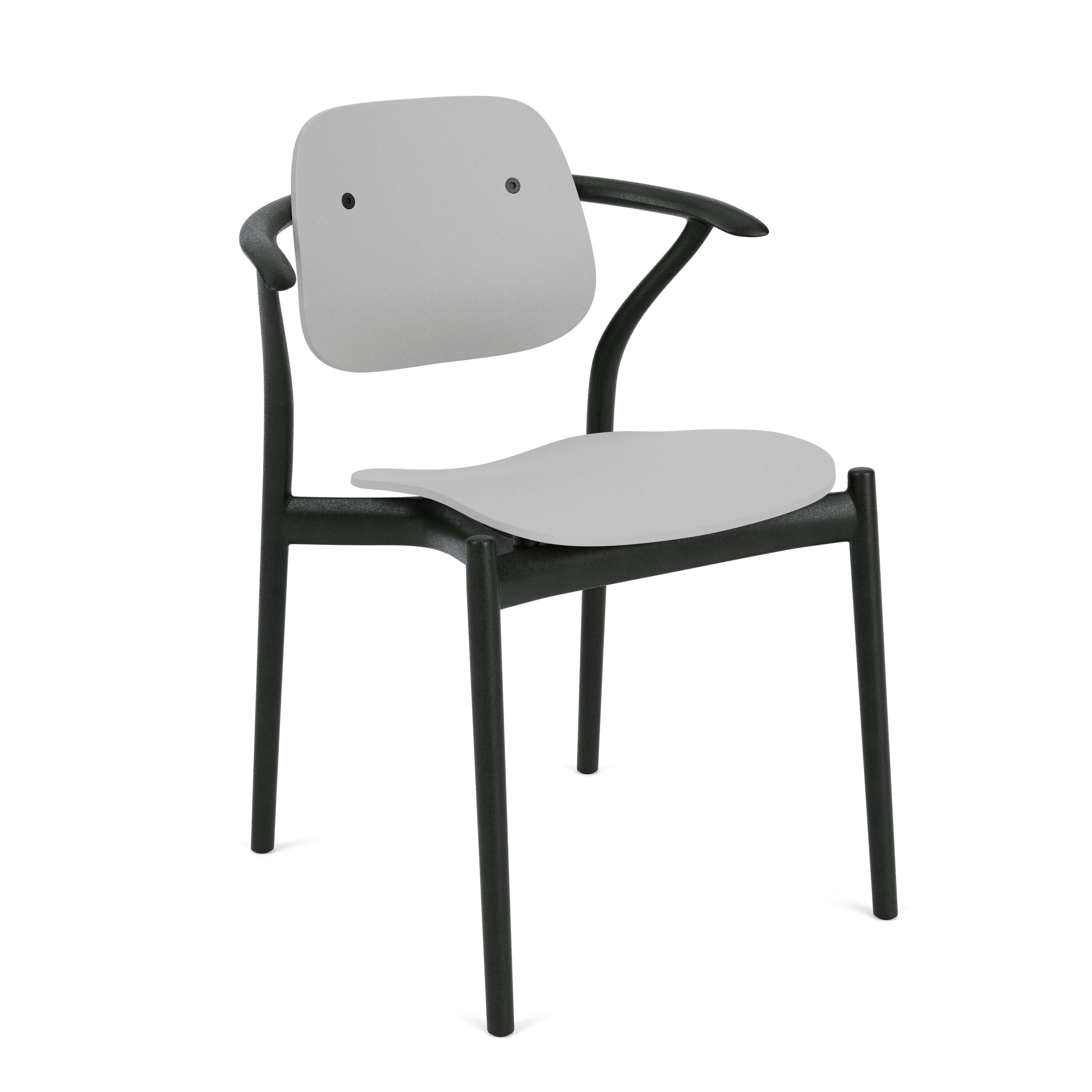 Iquo Stacking Arm Chair - Light Grey
