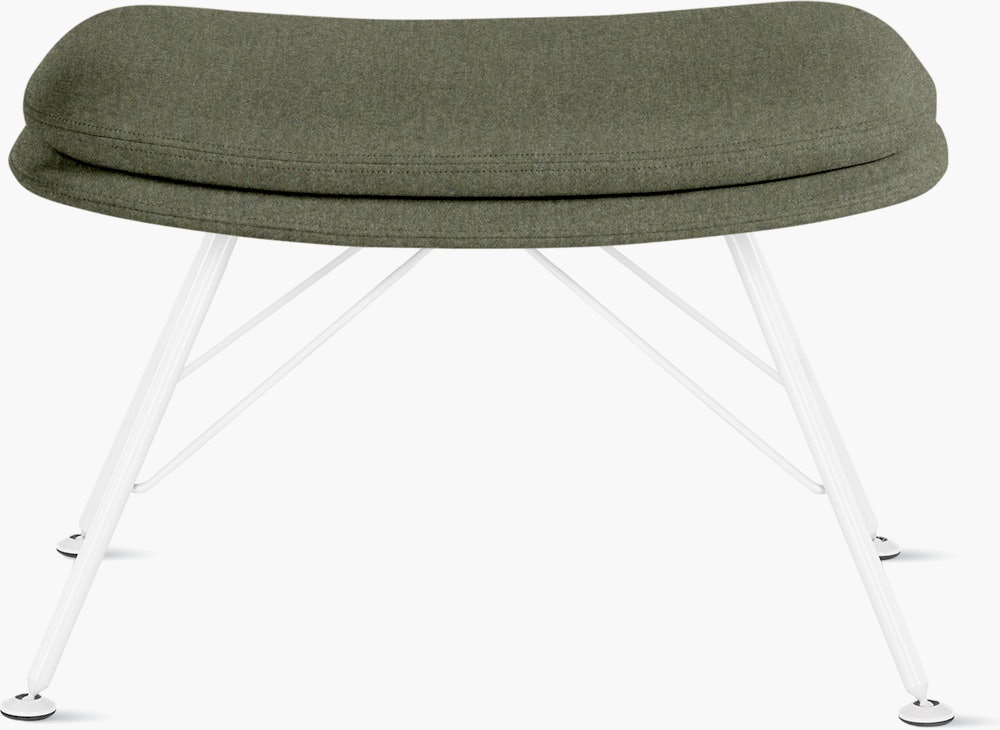 Striad Ottoman in Wire Base White Luce,  Agrarian