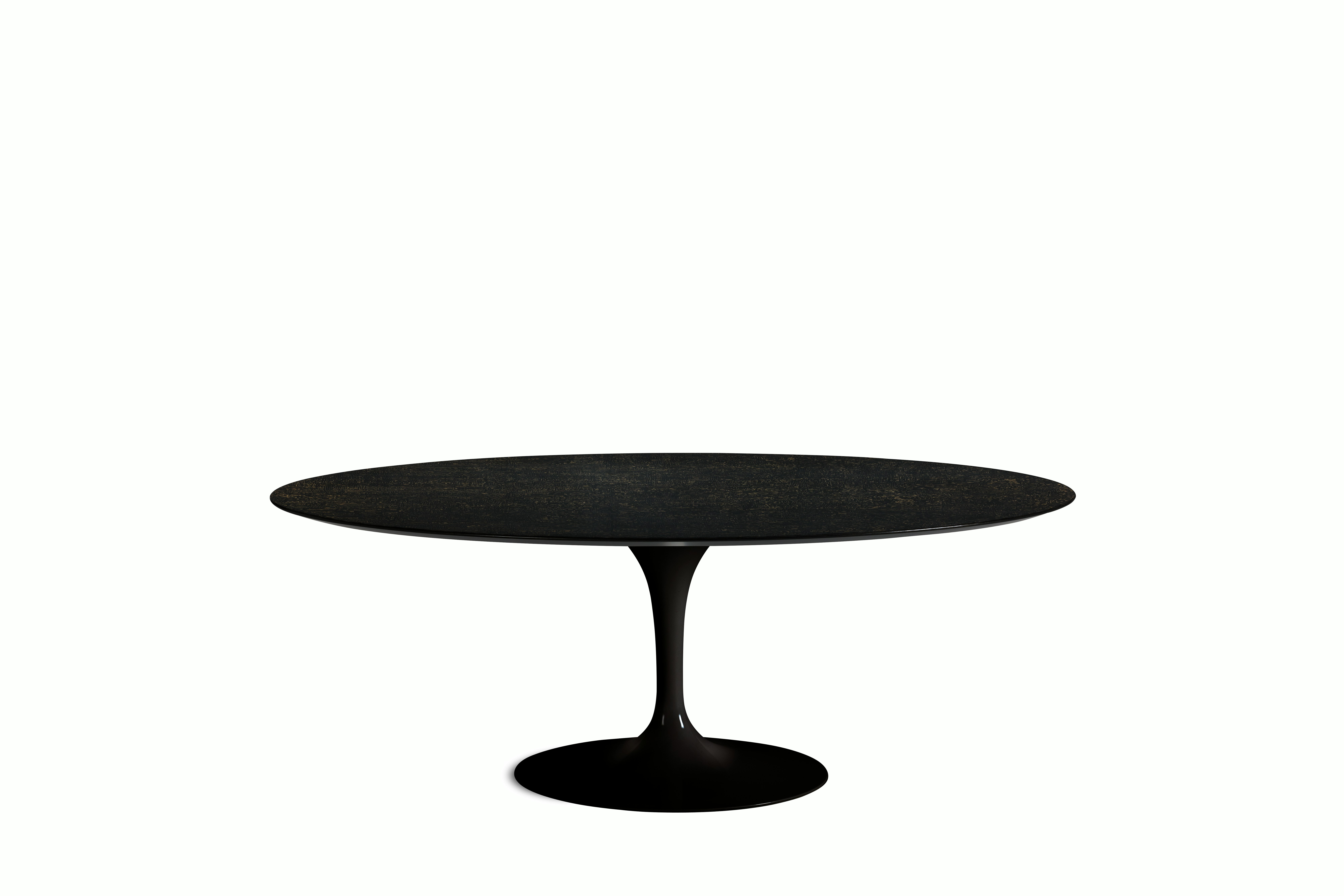 Saarinen Dining Table - Oval, 78 Inch, Veneer, Topo Noir, Black Base