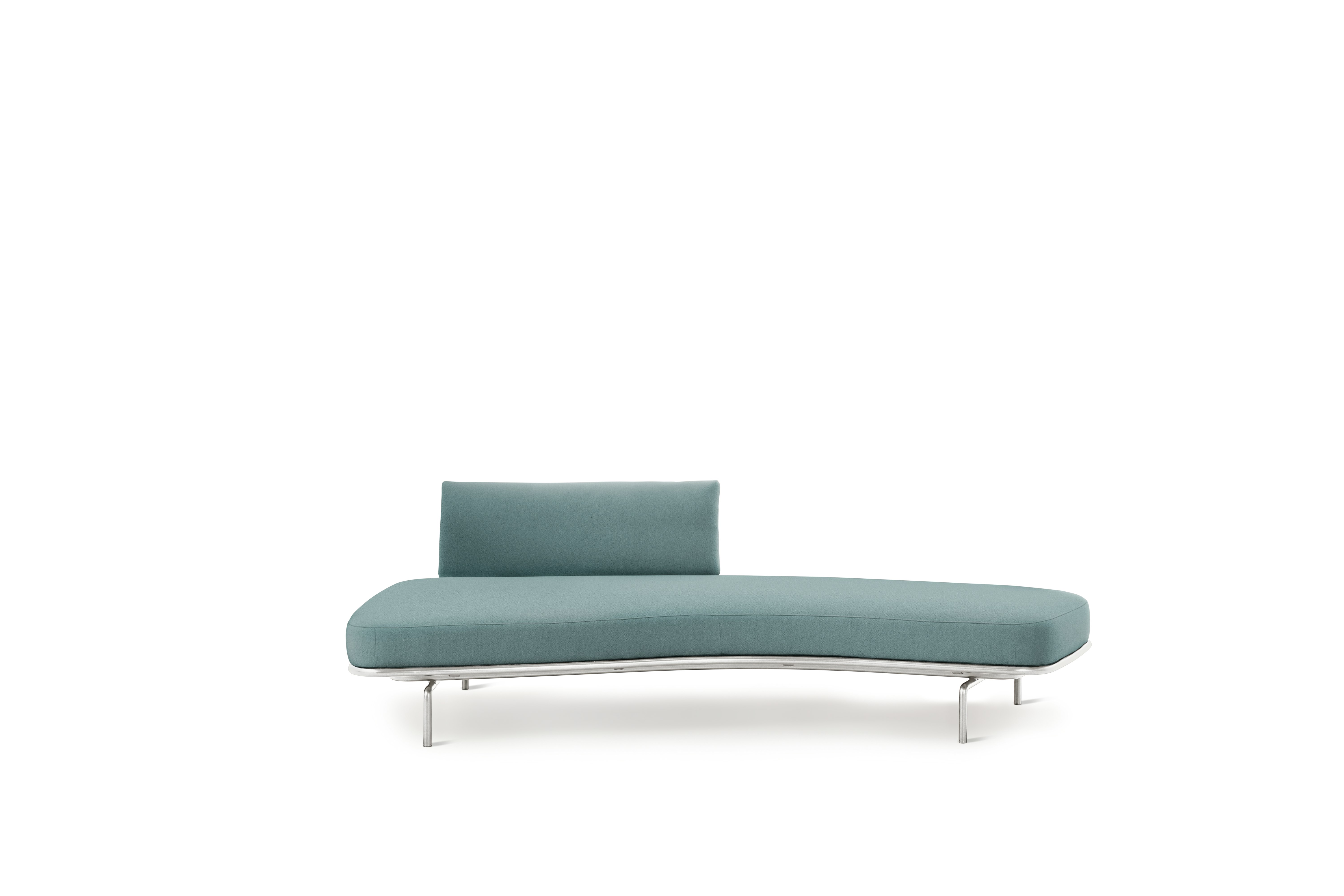 Panoramic Sofa - Right ,  Single Large,  Hopsack,  Silver,  Chrome