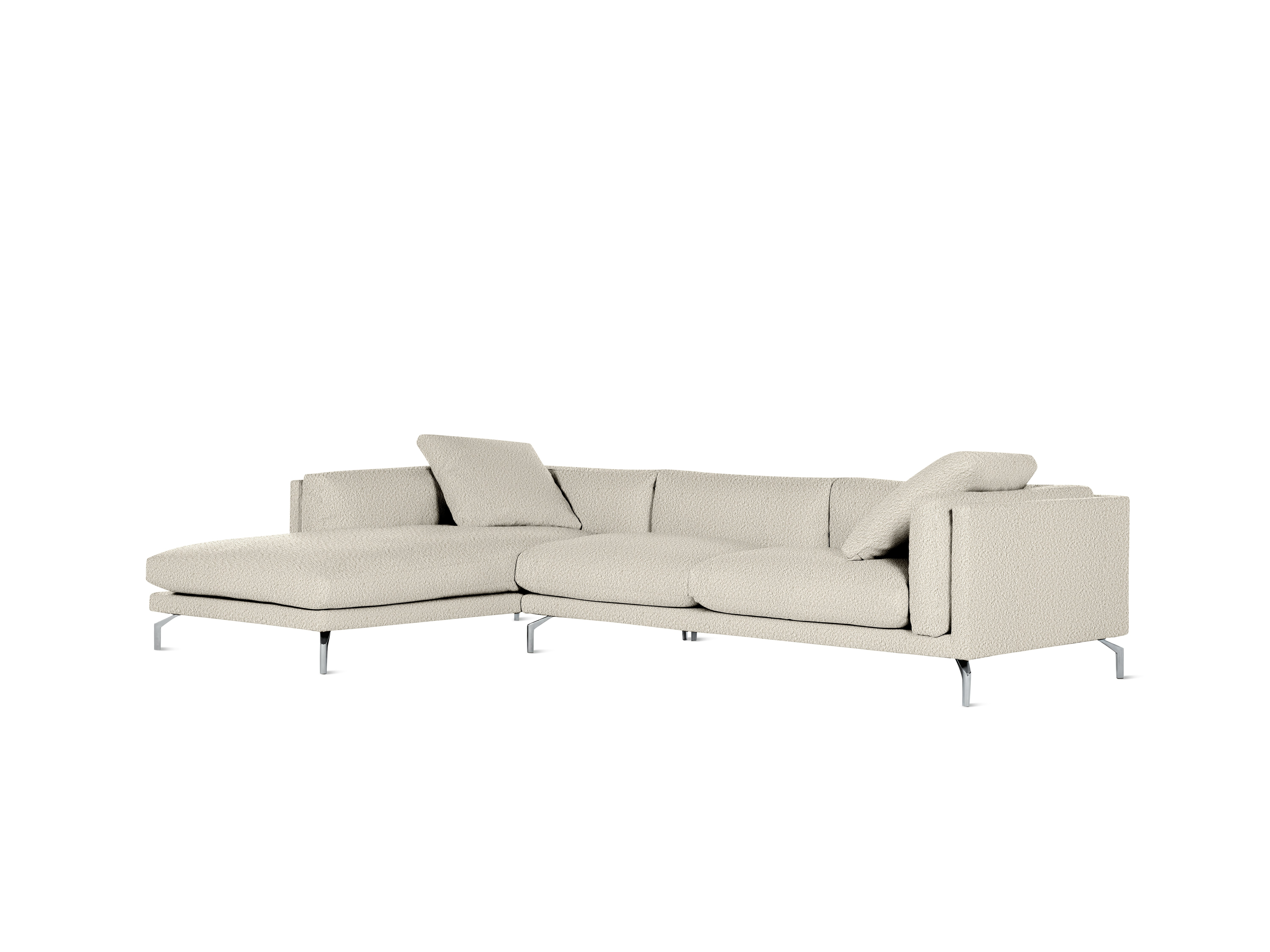A Como Sectional Sofa in Creme Melange viewed from an angle.