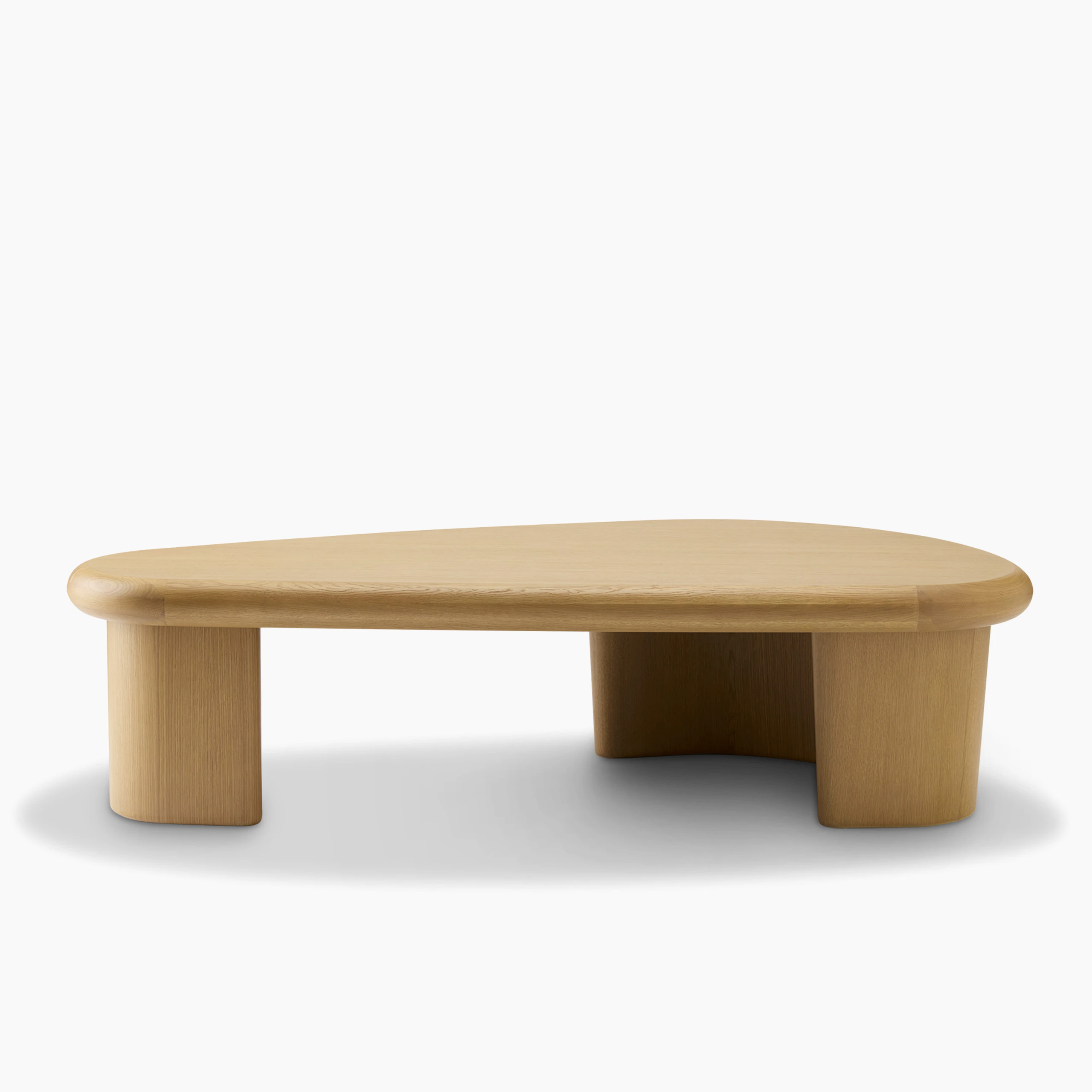 A Interlude Coffee Table in Natural Oak viewed from the front.