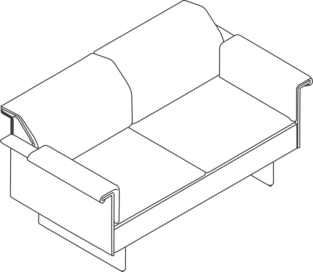 A line drawing - Mantle Settee