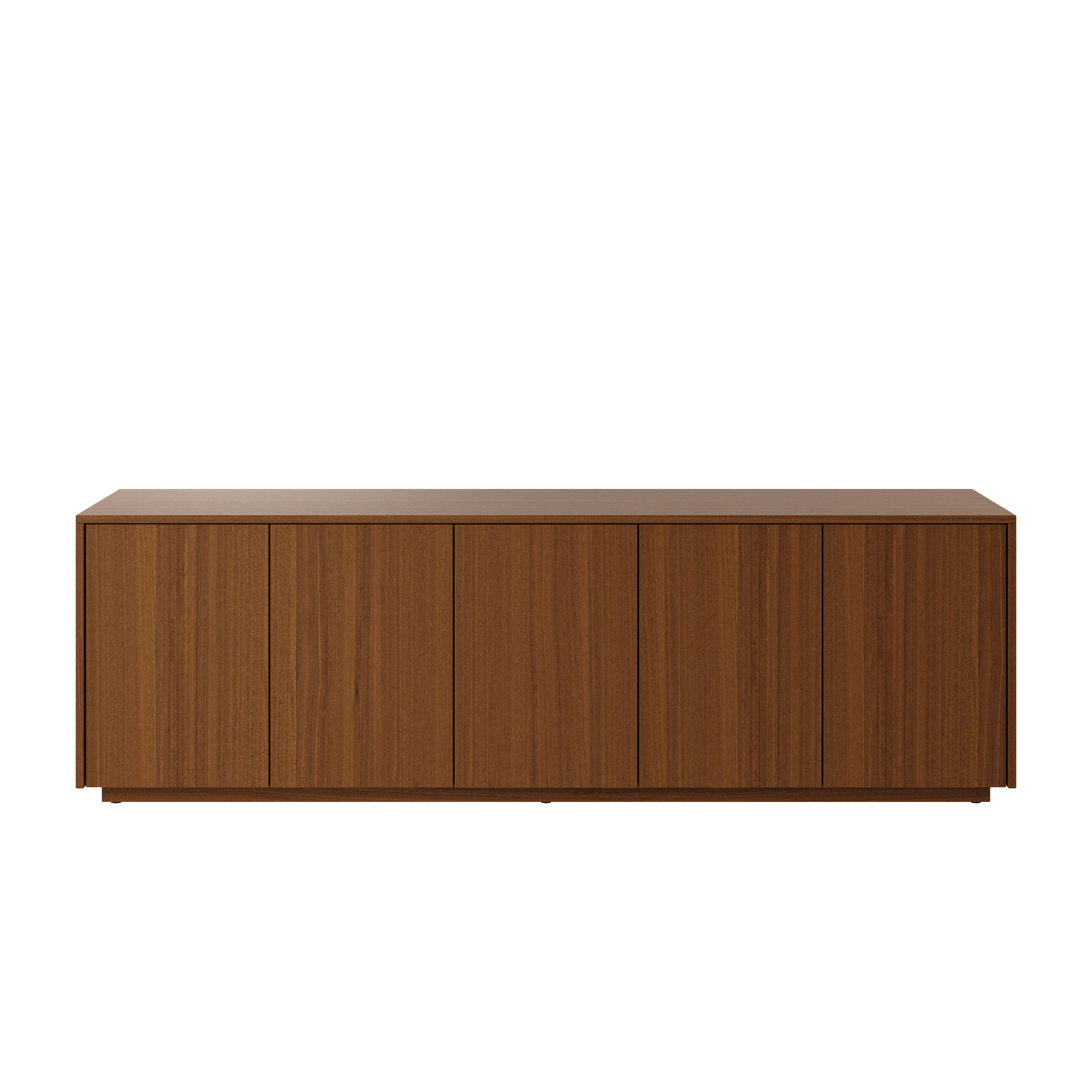 JD Credenza in Natural Quarter Cut Walnut viewed from the front. 
