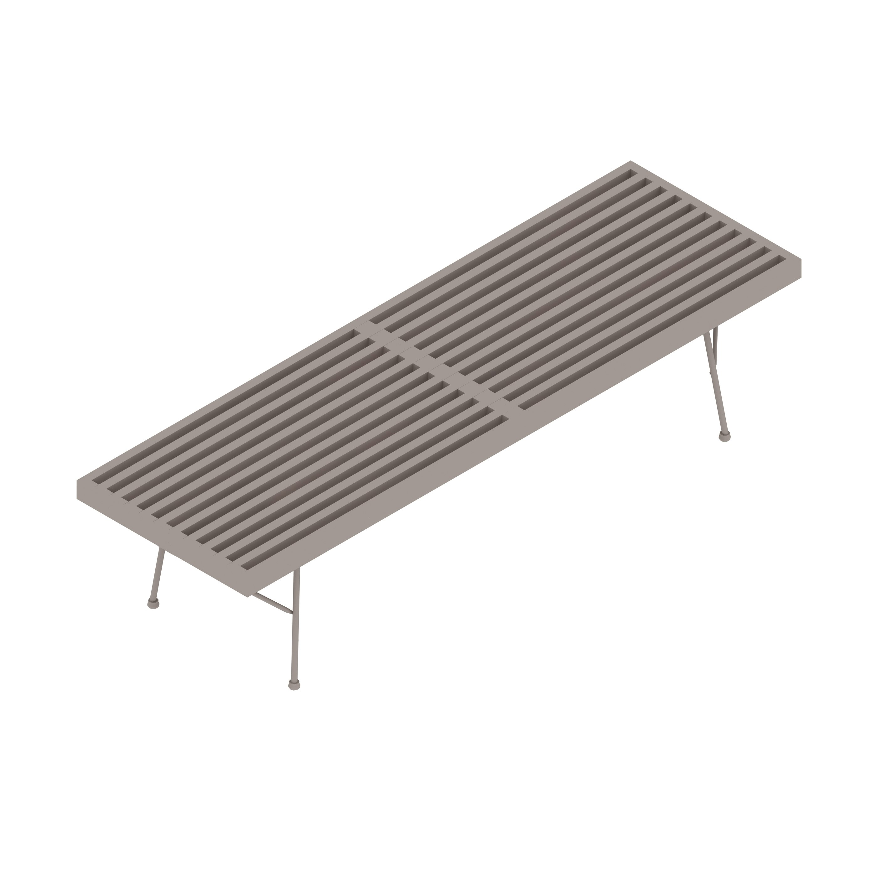 A generic rendering - Nelson Platform Bench | Metal Base