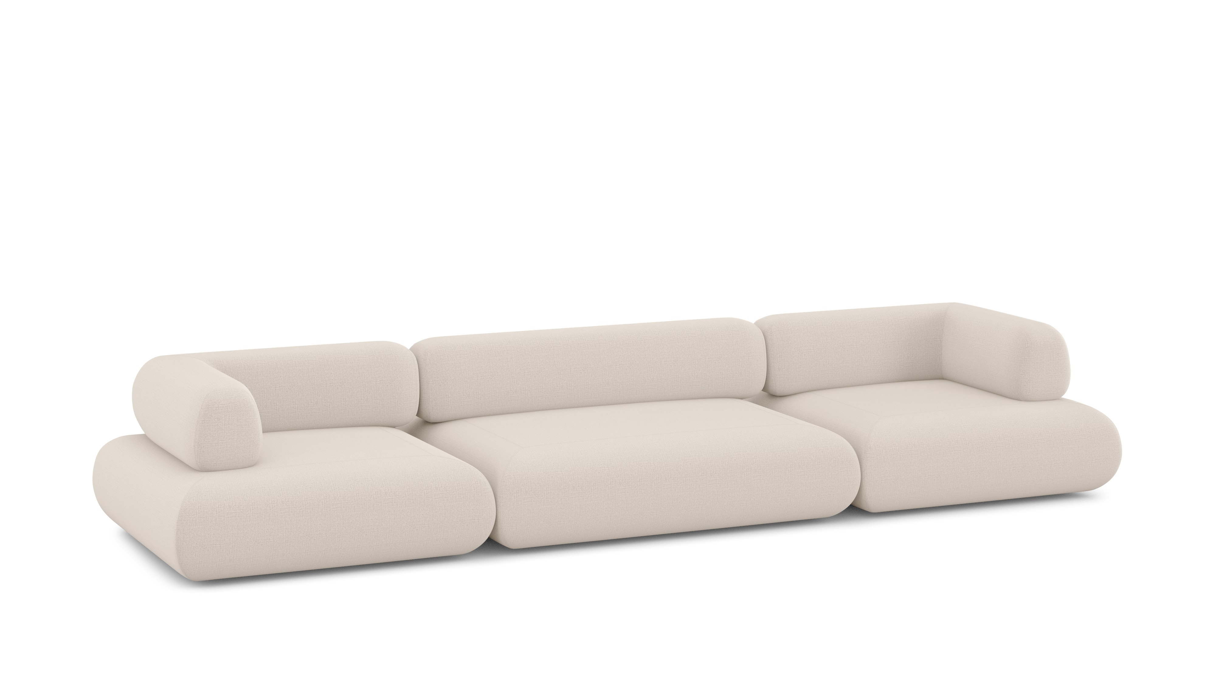 A Sval Sofa in 3 Seater, Crypton Robusta, Snow viewed from an angle.