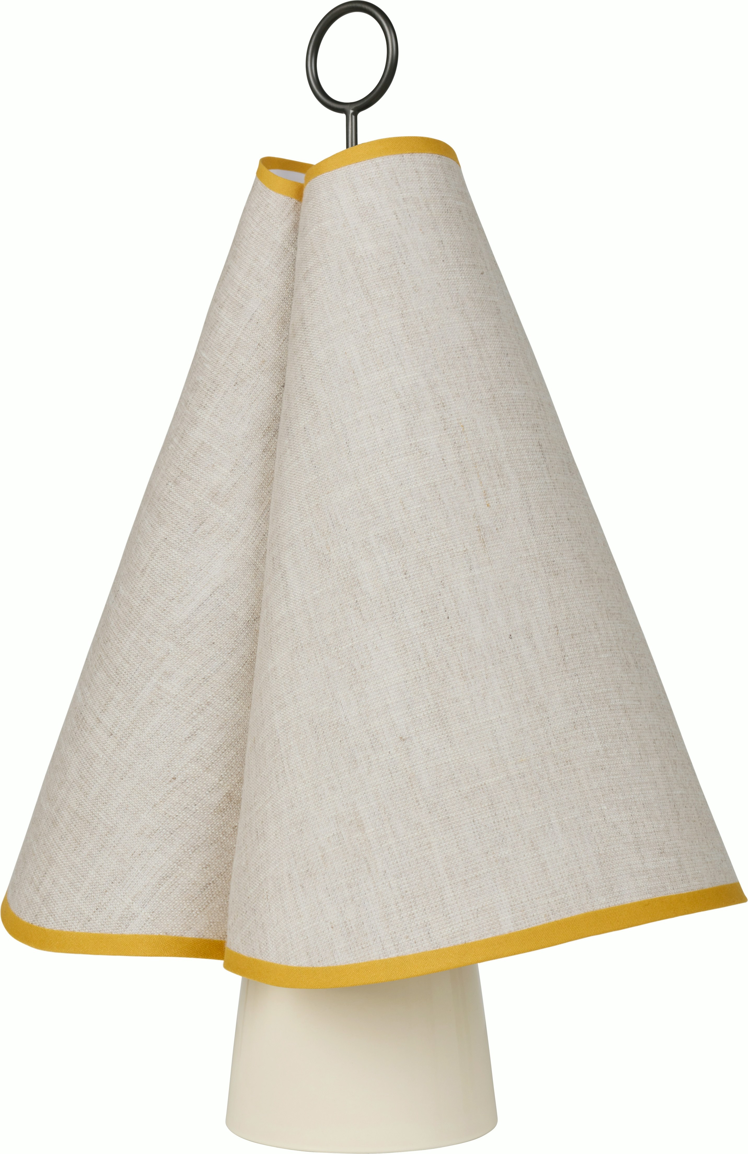 Hornbaek Table Lamp in Ceramic and Poppy Yellow viewed at an angle