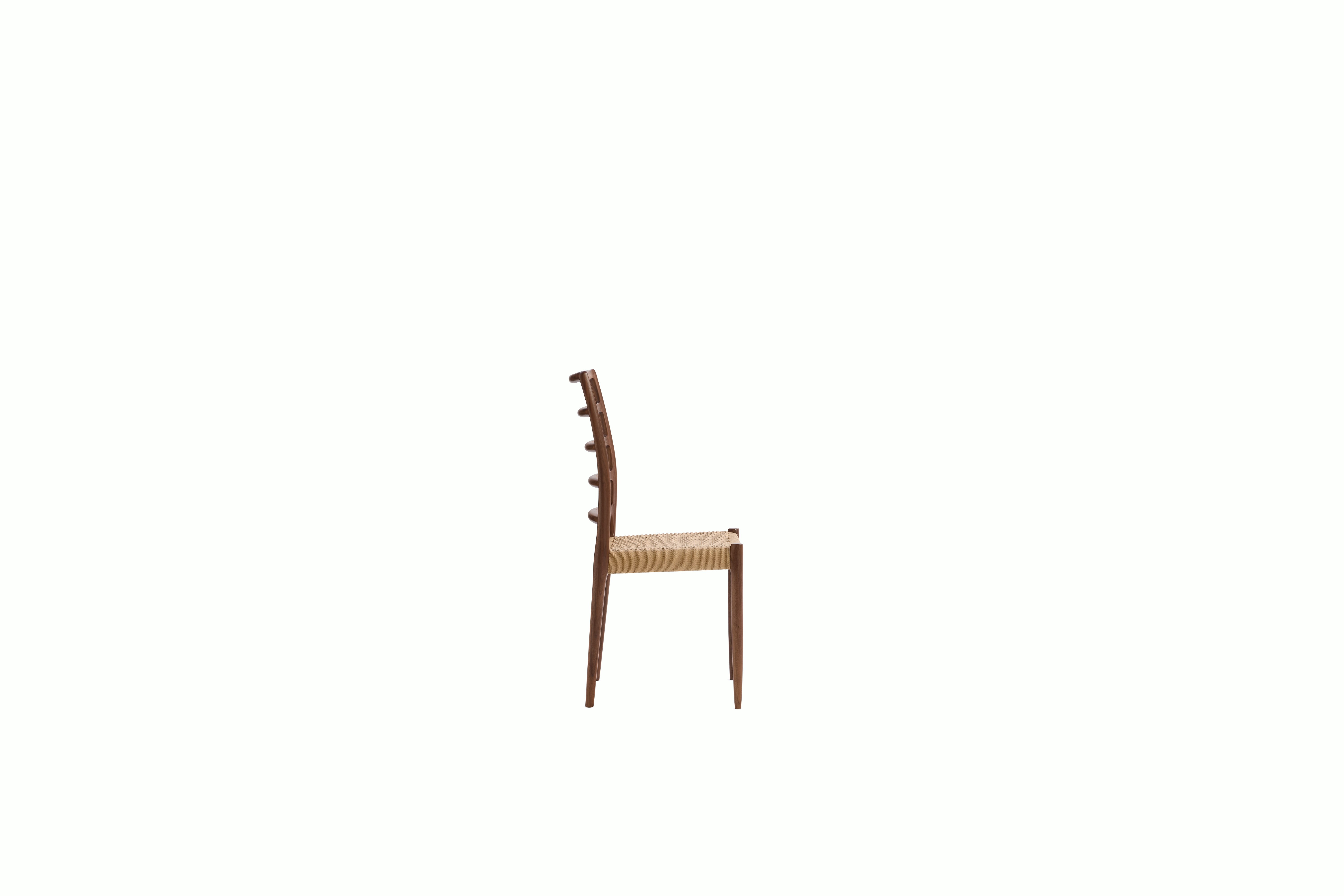 Moller 82 Side Chair - walnut,  woven