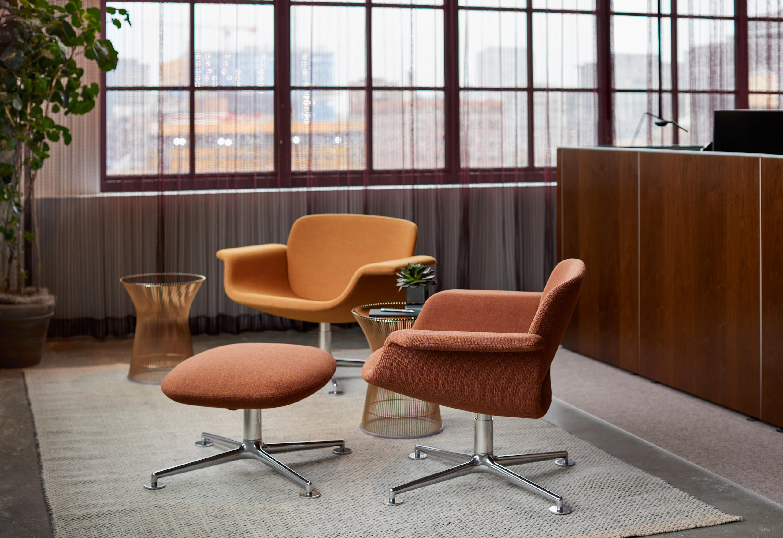 kn collection platner side tables gold piero lissoni