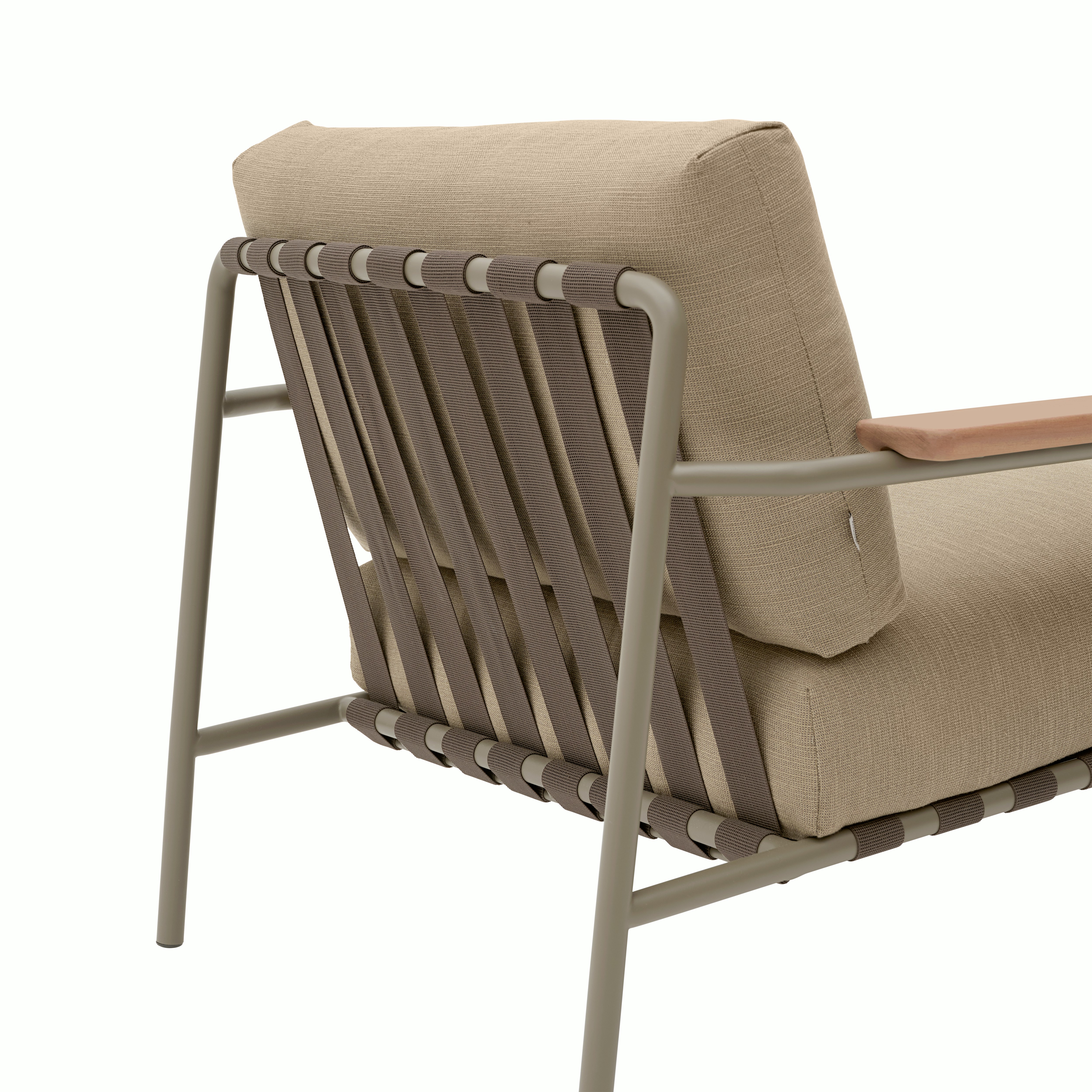 Settle Outdoor Lounge Chair - Taupe, Ribbed Weave, Root
