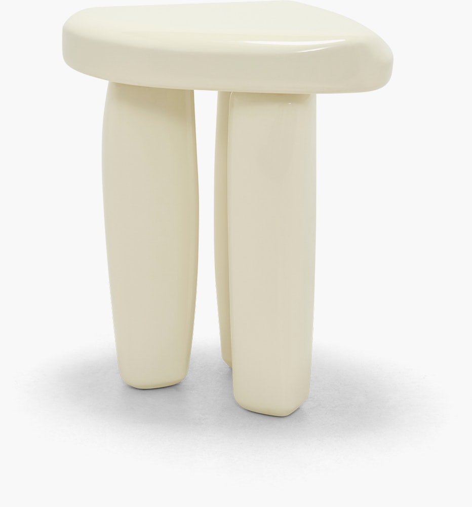 Isola Side Table - High Gloss Antique White