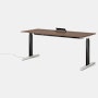 Renew S2S Embedded Power Desk - Standard,  29 x 70,  Veneer Walnut,  Graphite Satin / Polished Aluminum,  Integrated Cord Management,  Hidden Power,  Standard,  T Leg