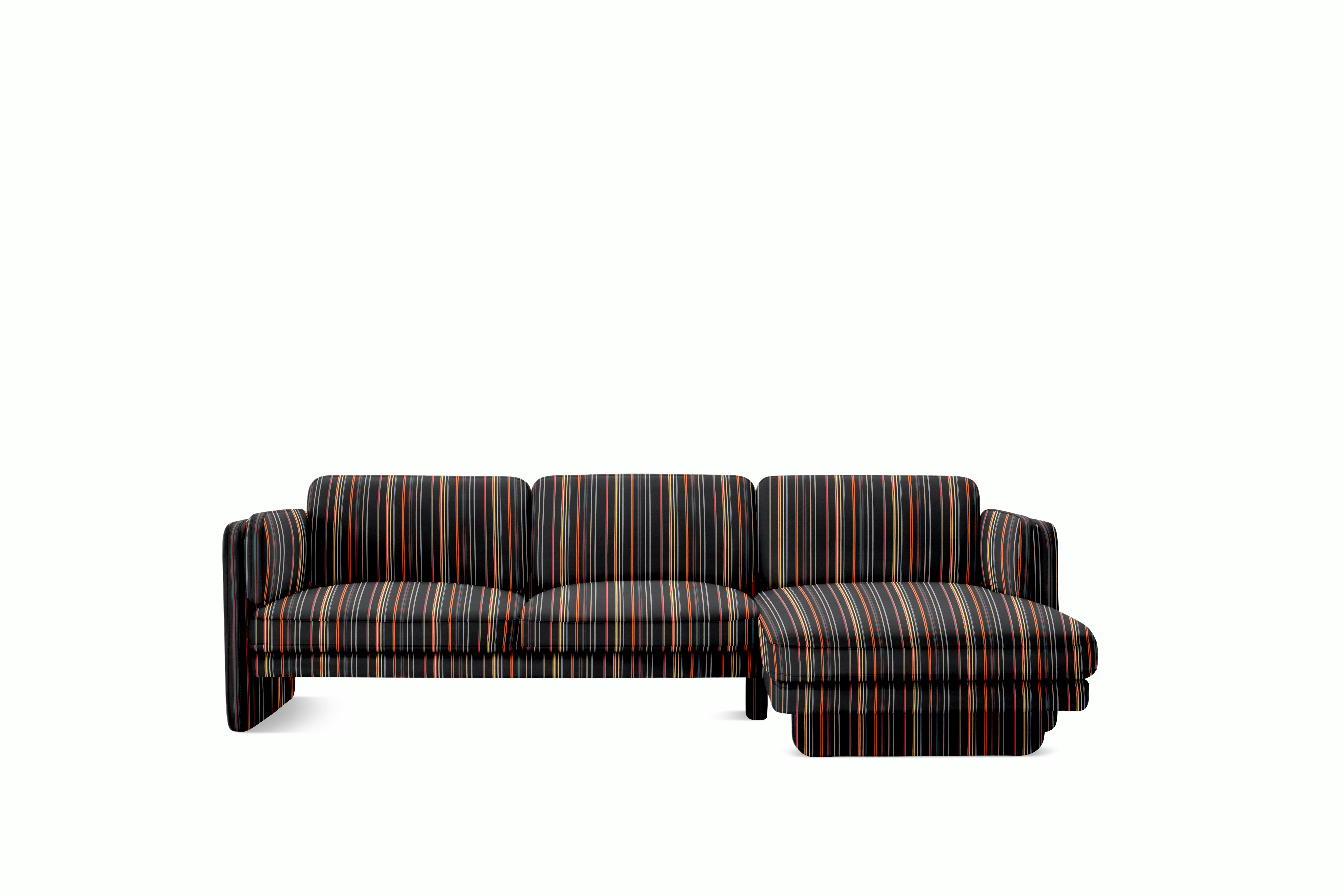 Pastille Sectional Chaise - 105,   Right,   Maharam Stripes,   Intermittent