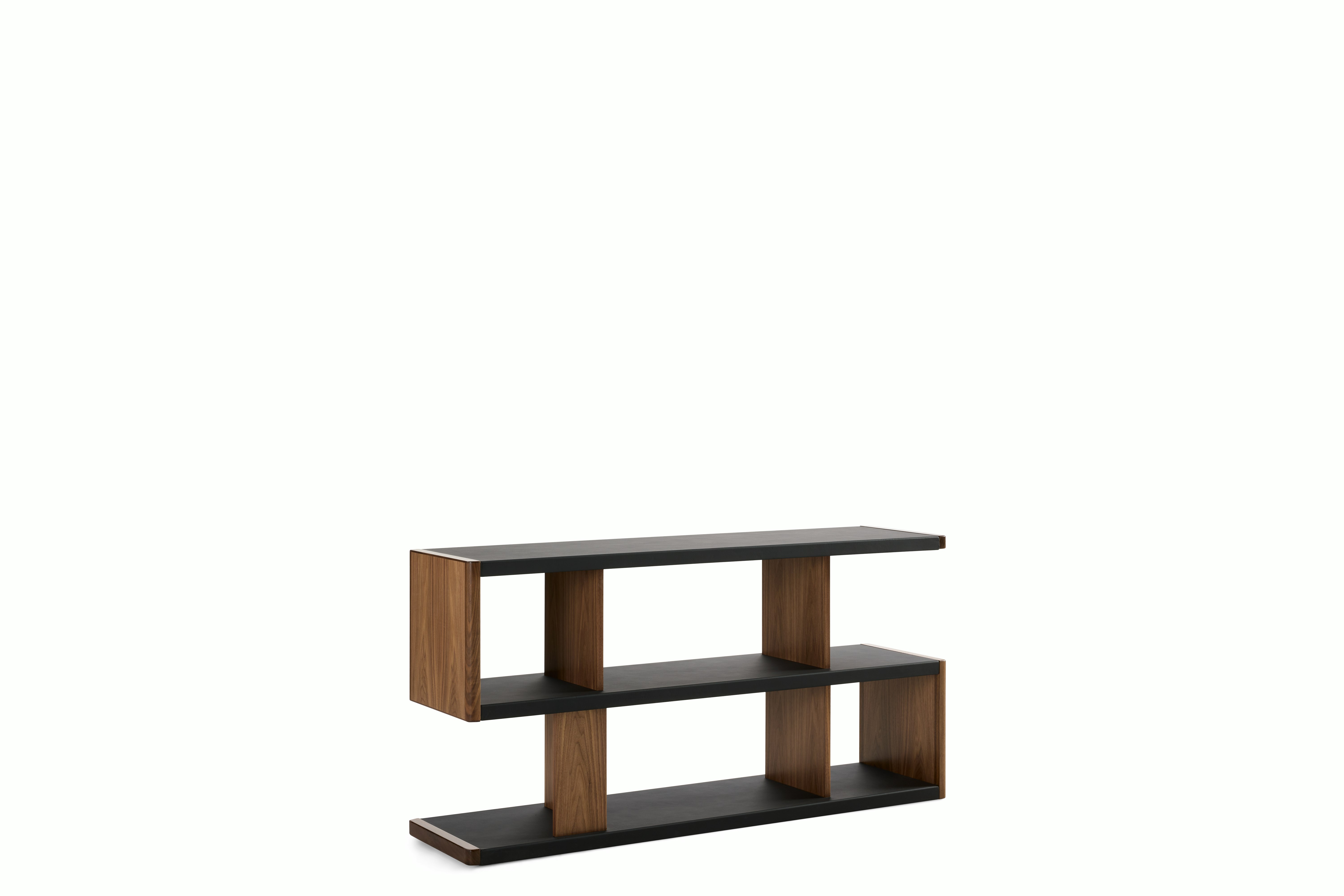 New Canaan Low Bookshelf - black,  walnut