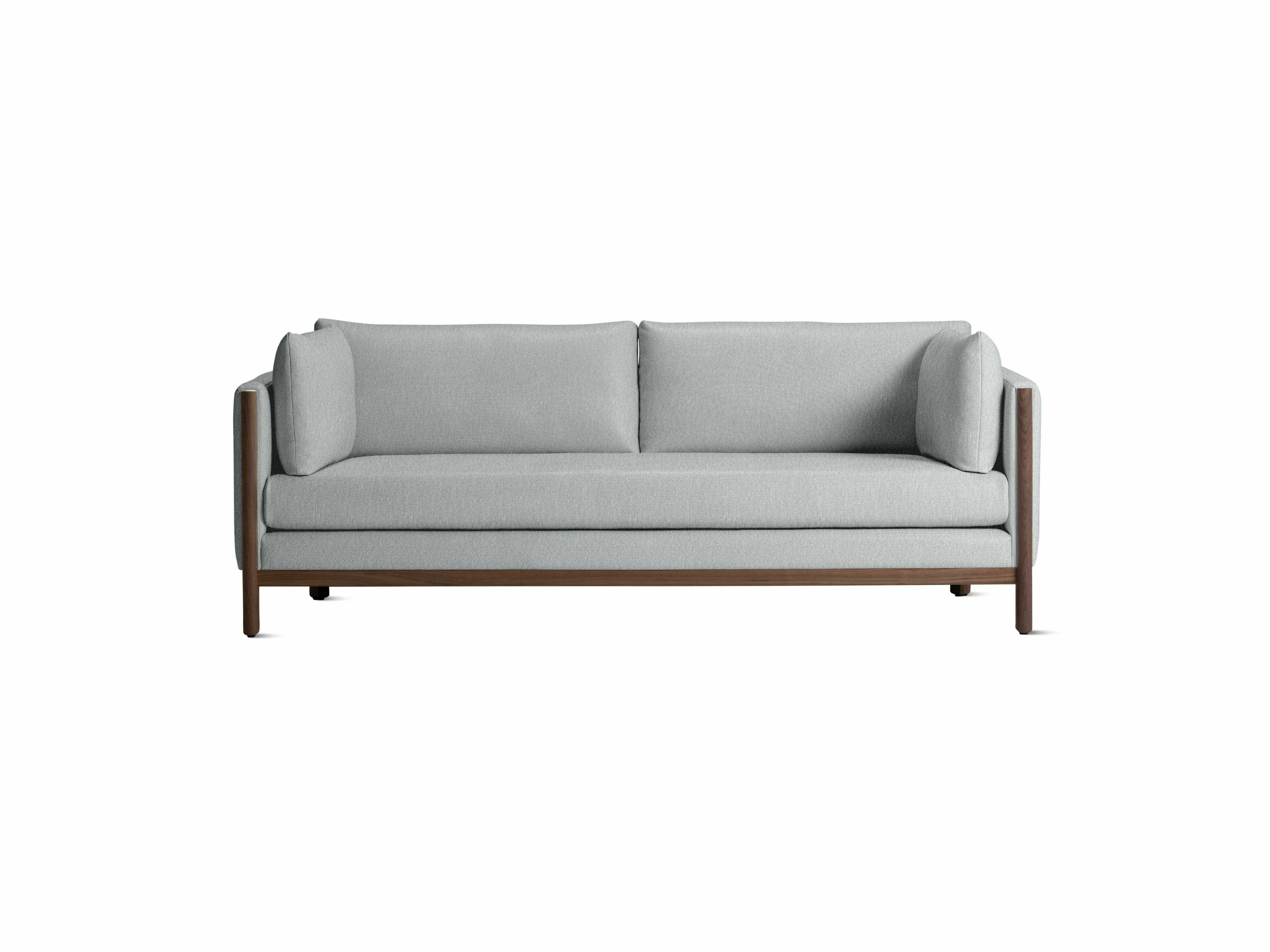 Emmy 80 Sofa - Album Linen, Powder, Walnut Base