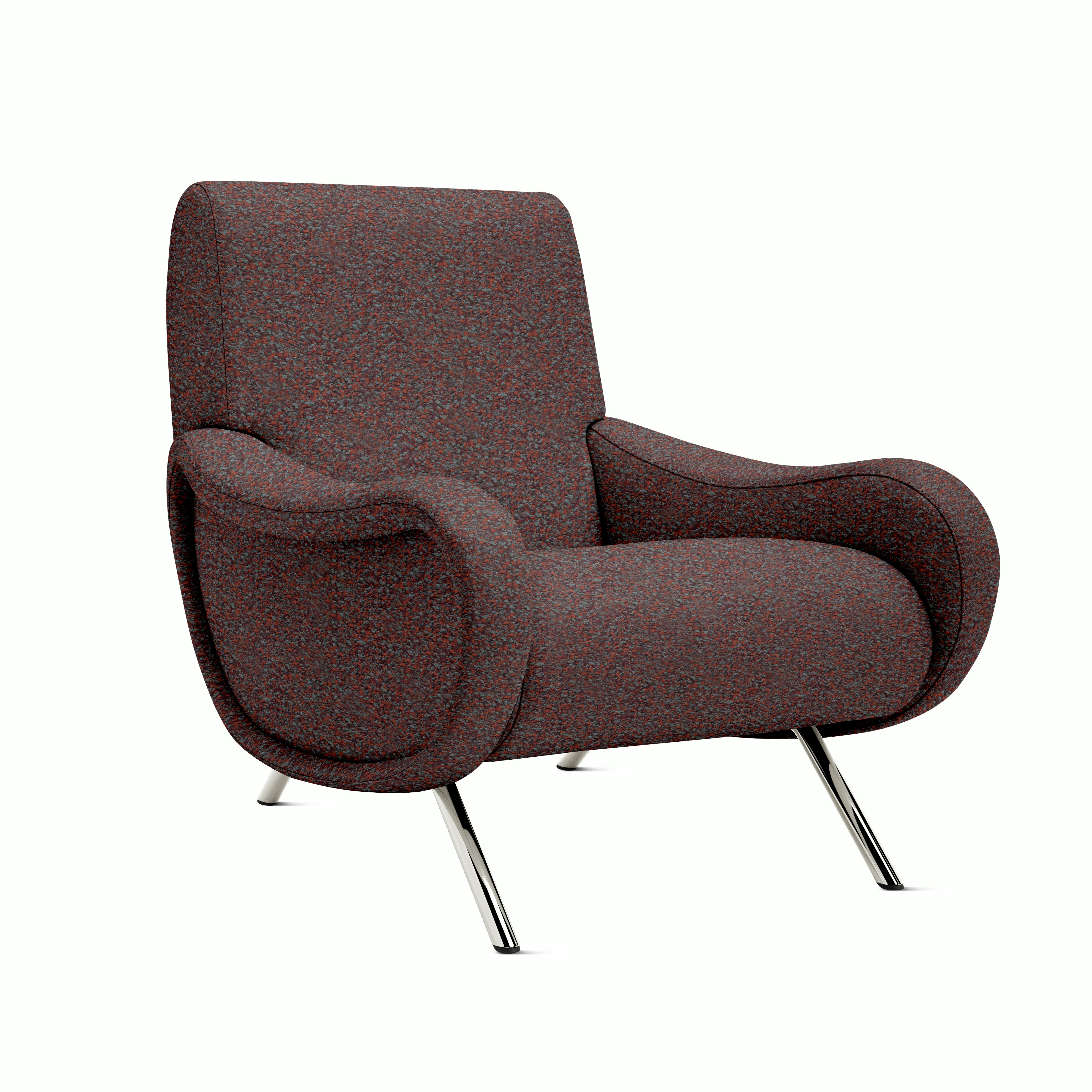 Lady Lounge Chair&nbsp; - Lookbold,  Corallo Melange,  Gunmetal Chrome