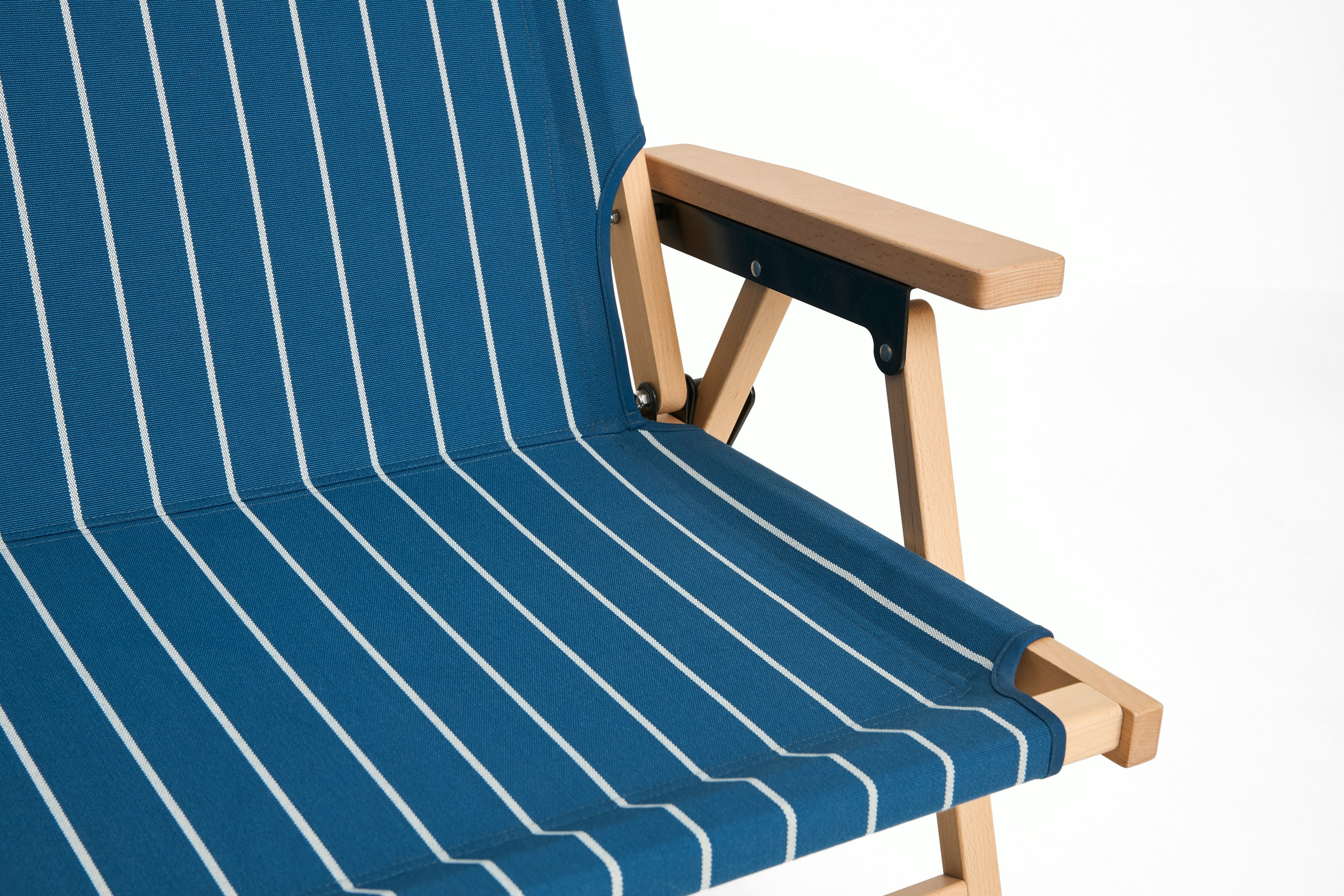 Outdoor Market Folding Sofa - Blue With Beige Stripe