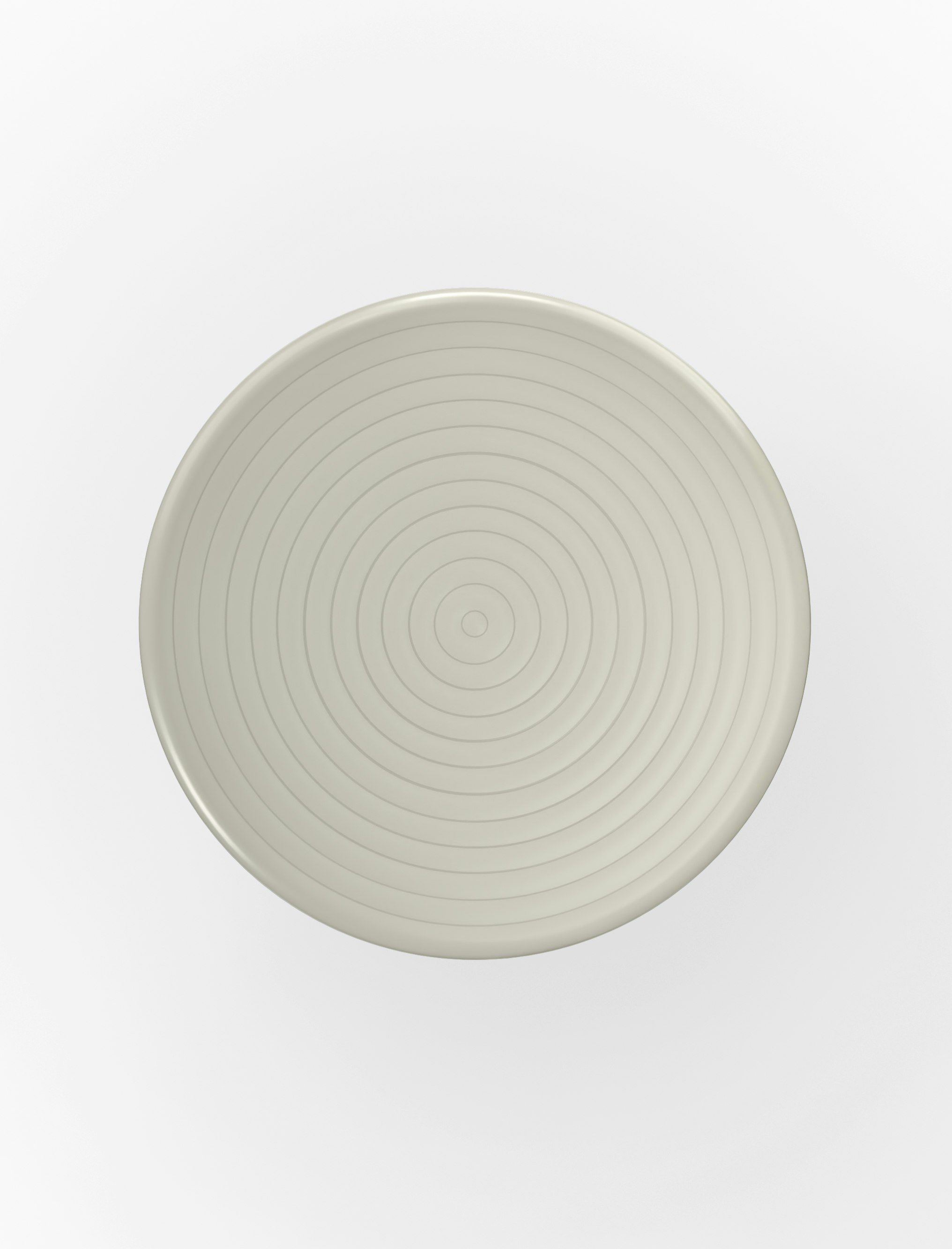 A Groove Outdoor Cafe Table in Putty viewed from the top.