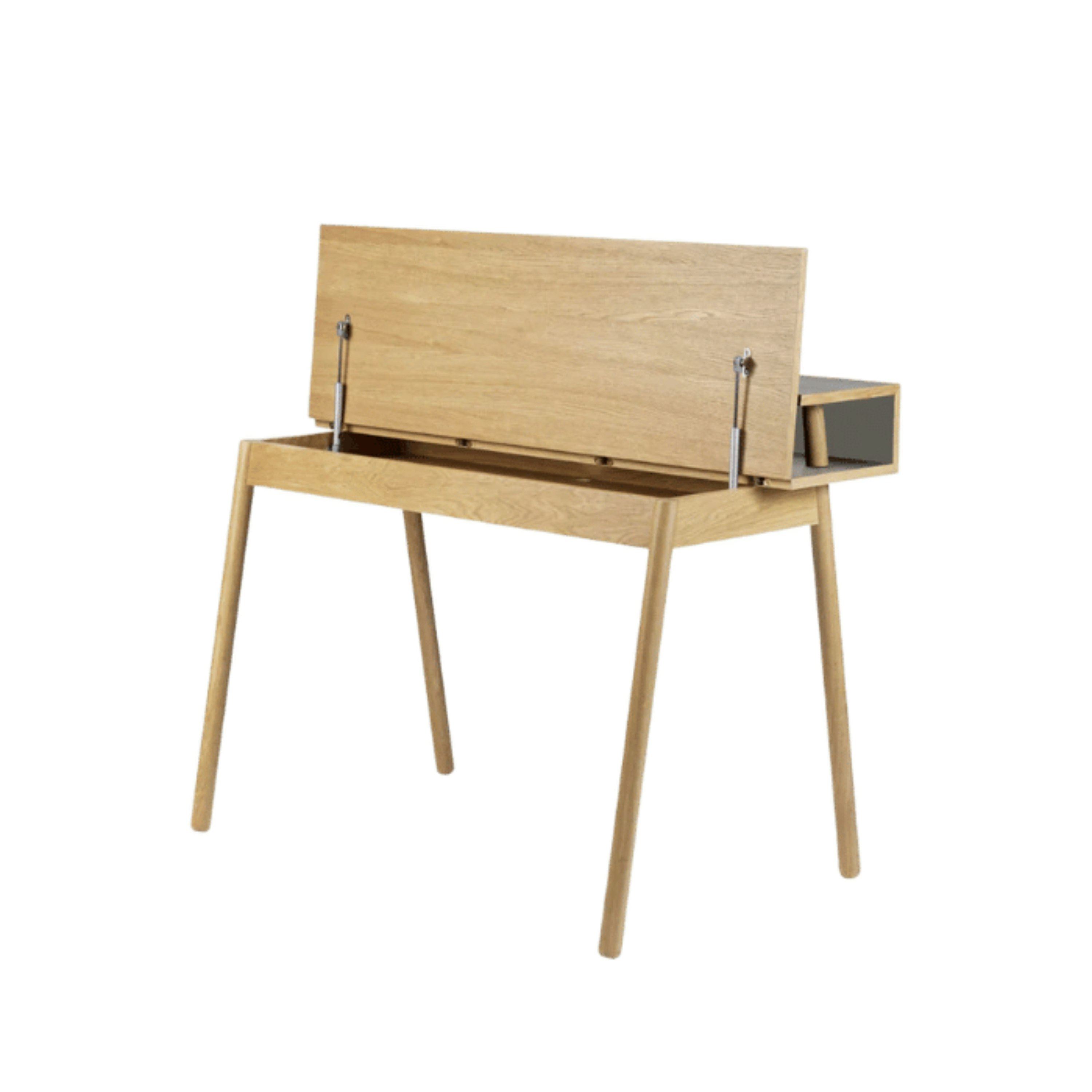A detailed look at Norrebro Desk in Linoleum Mushroom.