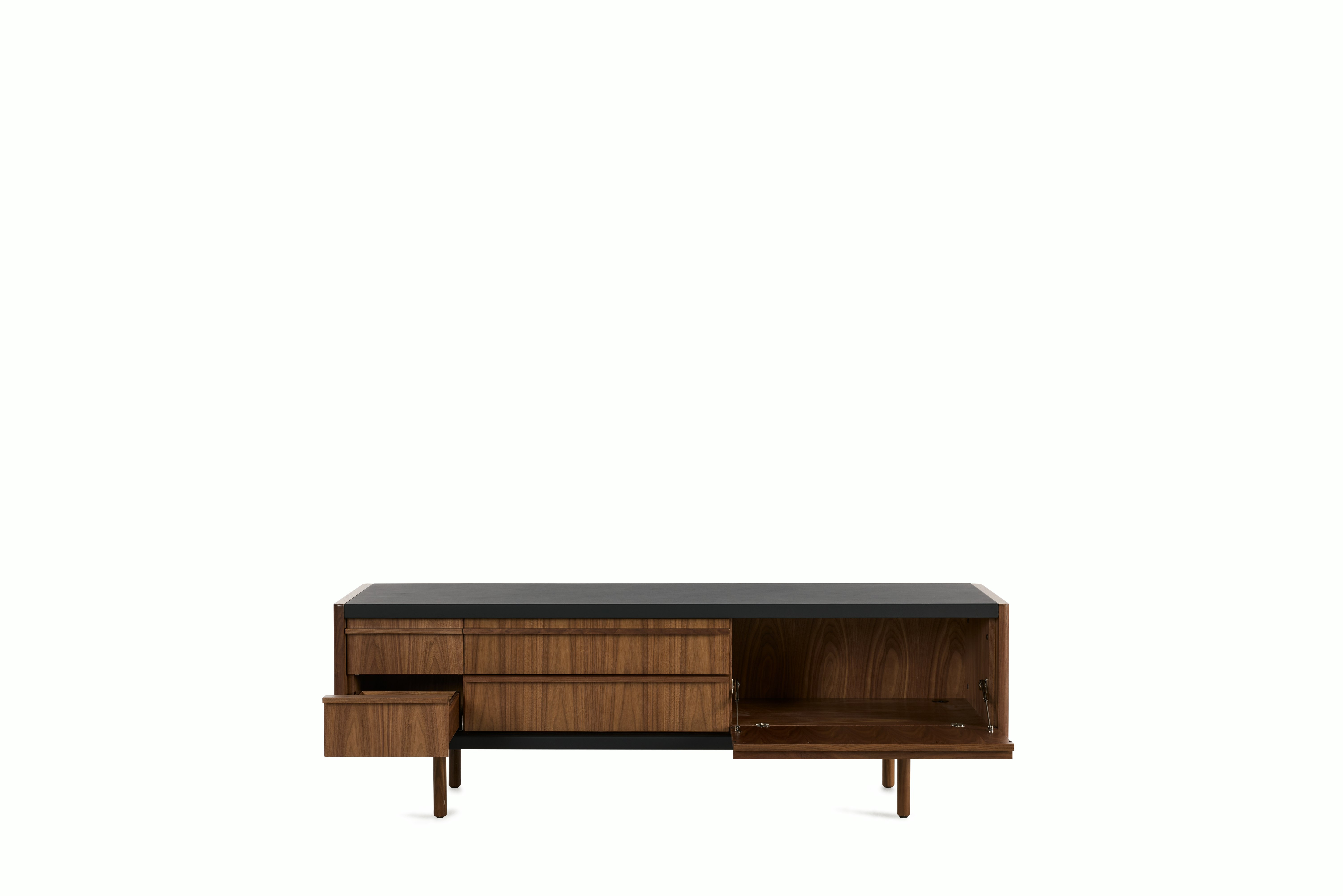 New Canaan Media Unit - black,  walnut