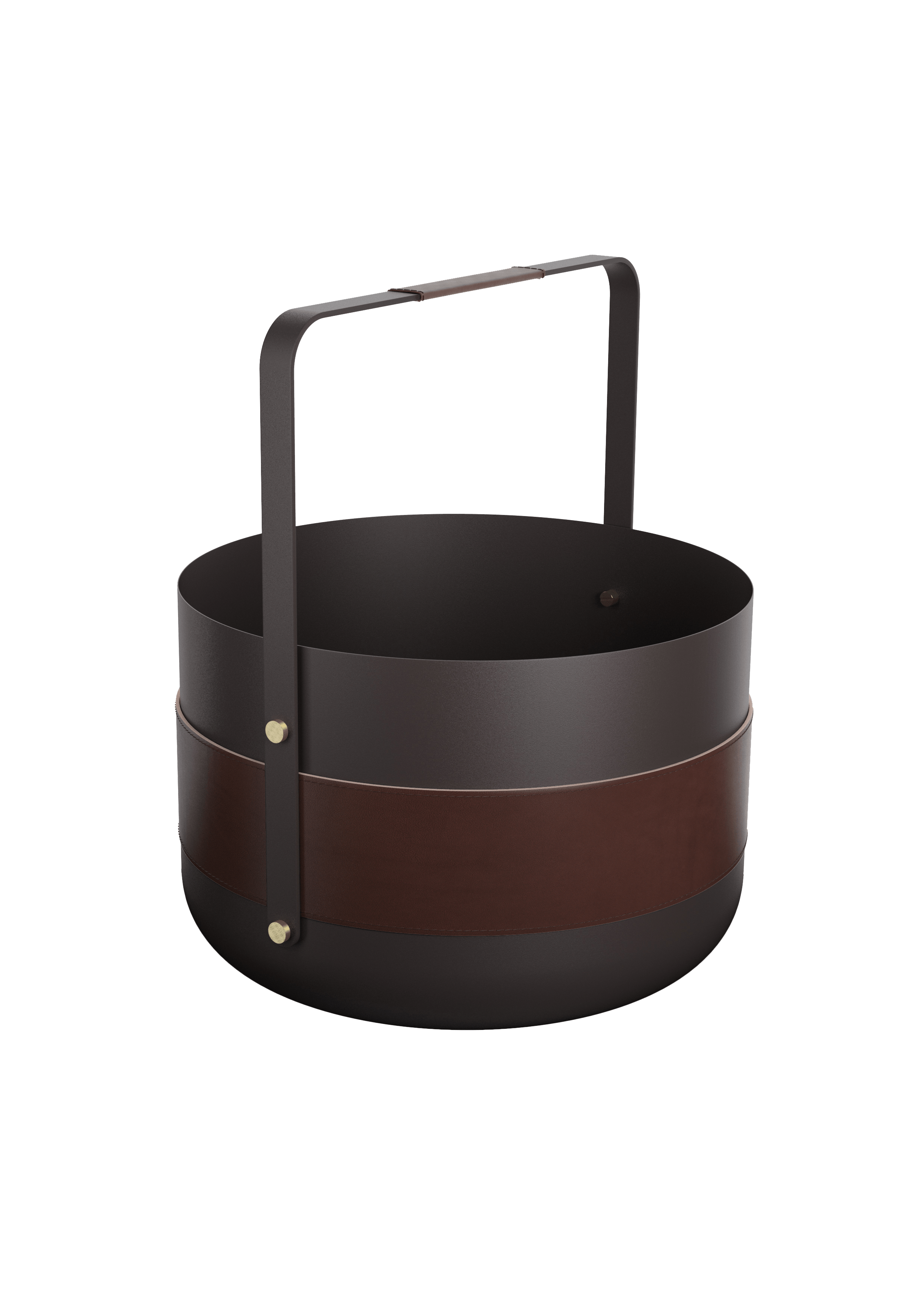 Emma Fireplace Basket, Chocolate