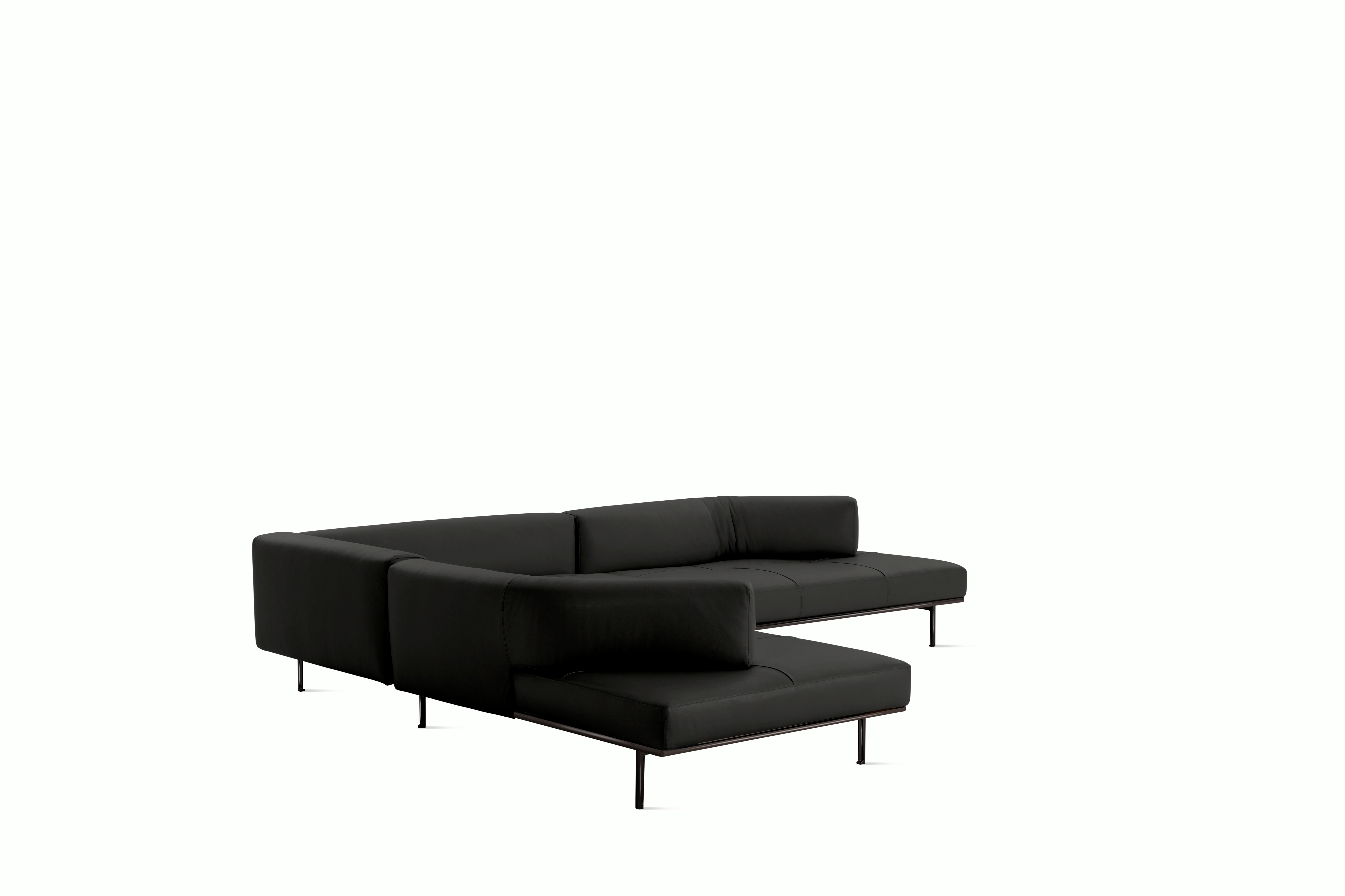 Matic Sectional - MH14 Config - L-Shaped Sectional,  Right,  Quilted,  Ultrasuede,  Black Onyx,  Charcoal