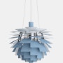PH Artichoke Lamp, Small Smokey Blue and Chrome