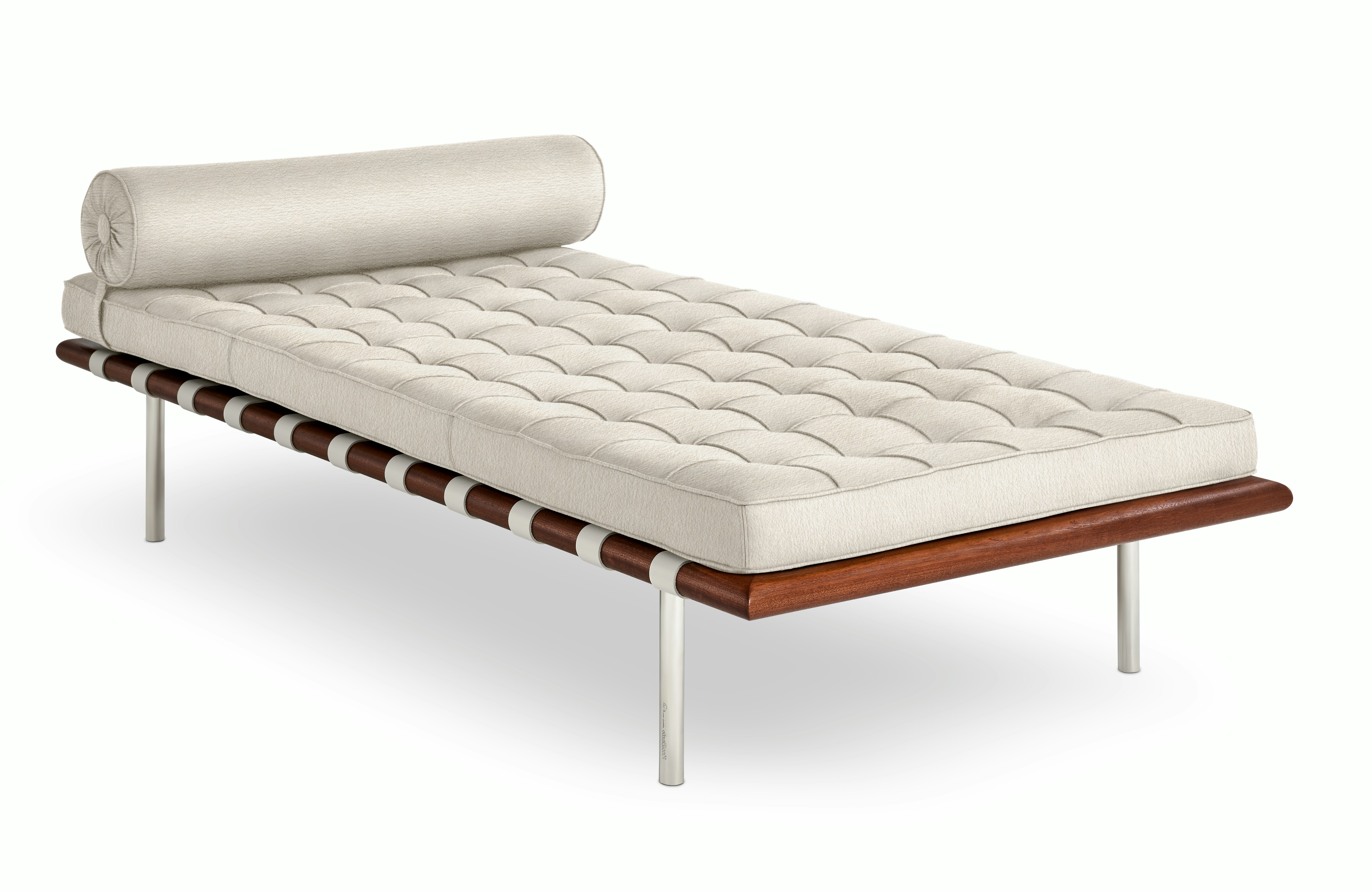 Barcelona Couch in Haven,  Ivory,  Polished Chrome