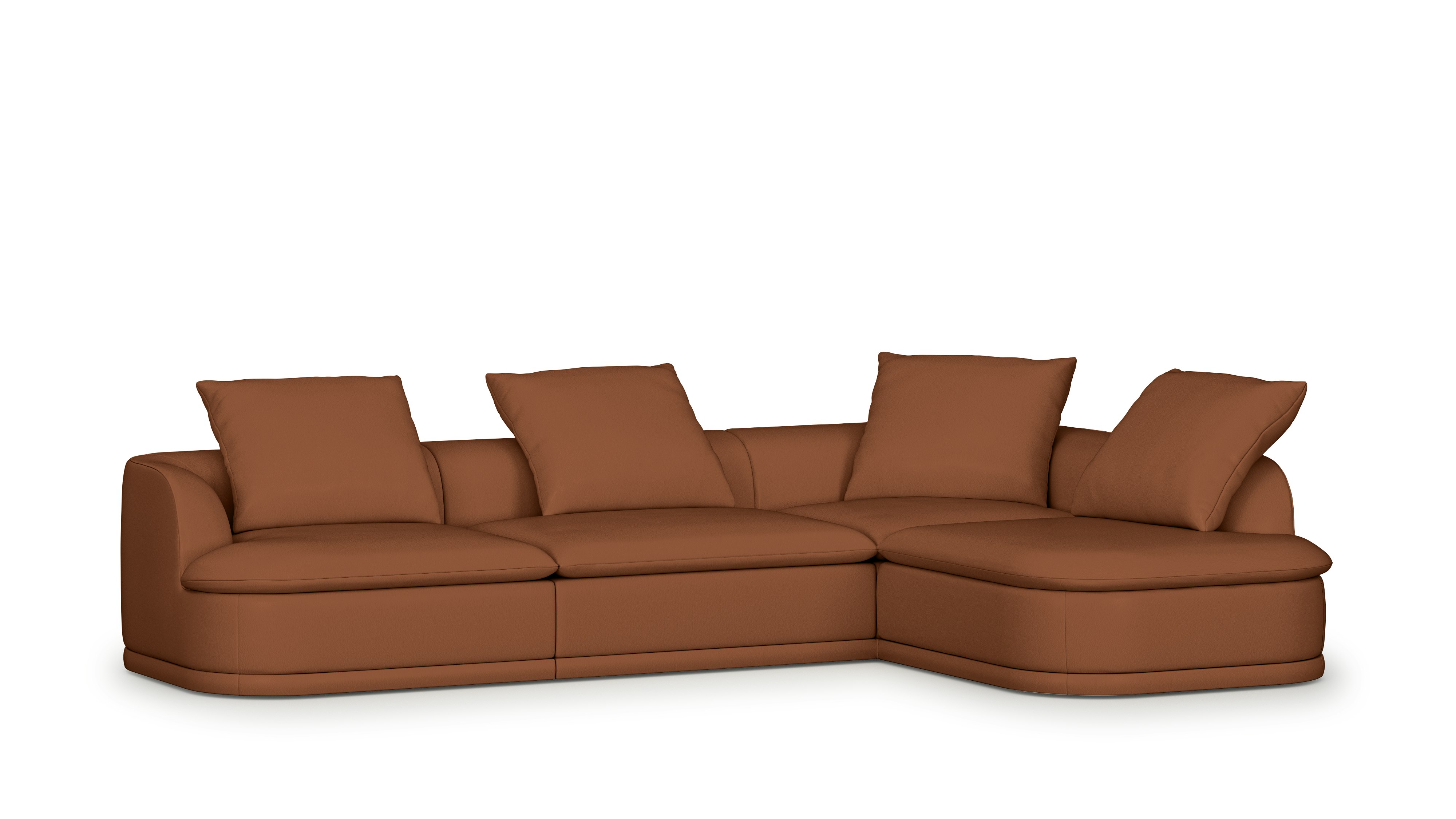 An Atlason Composed Modular Sofa L-Sectional - Right in Prone  Ledge viewed from an angle.