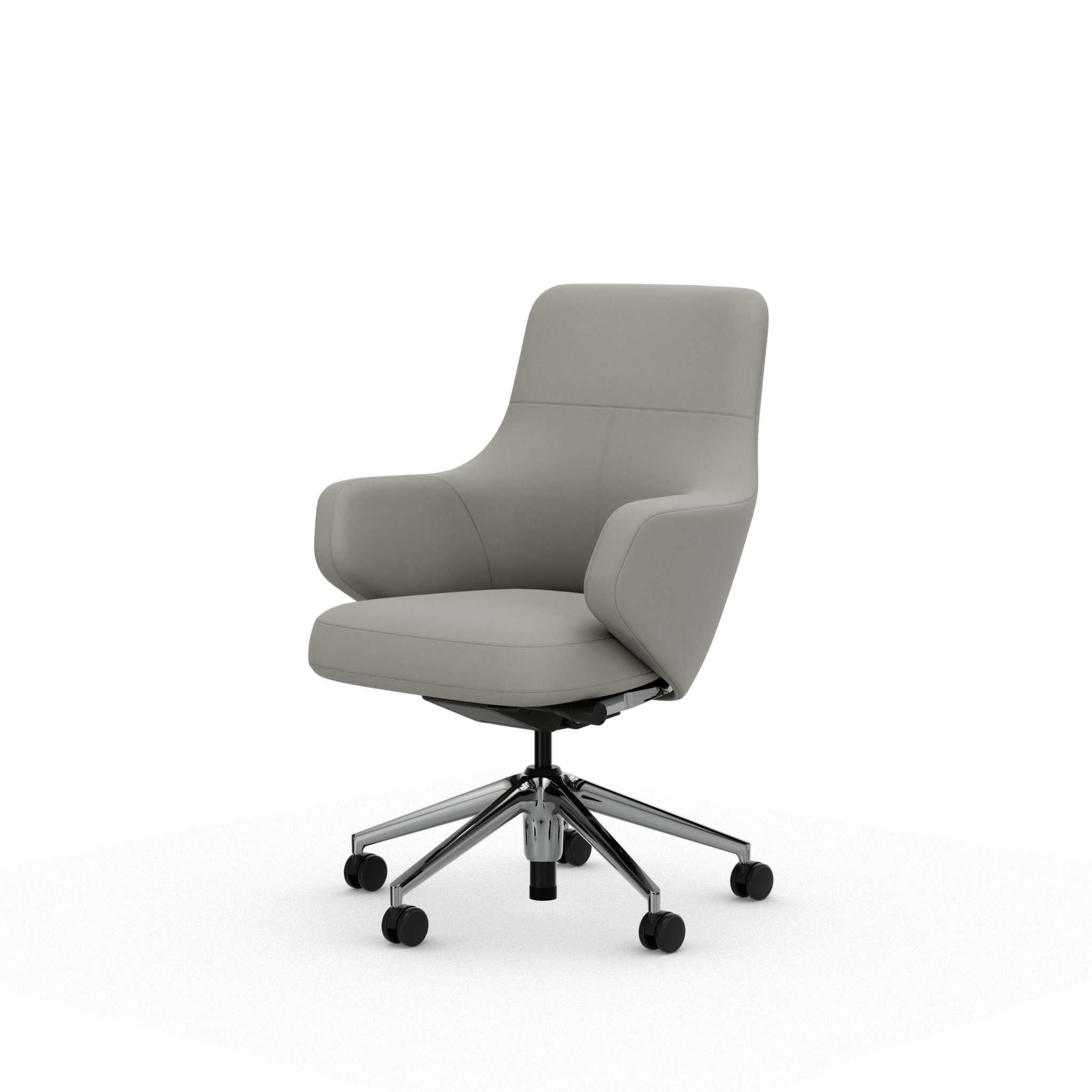 Grand Executive Task Chair - Low Back, Leather Premium F, Cement