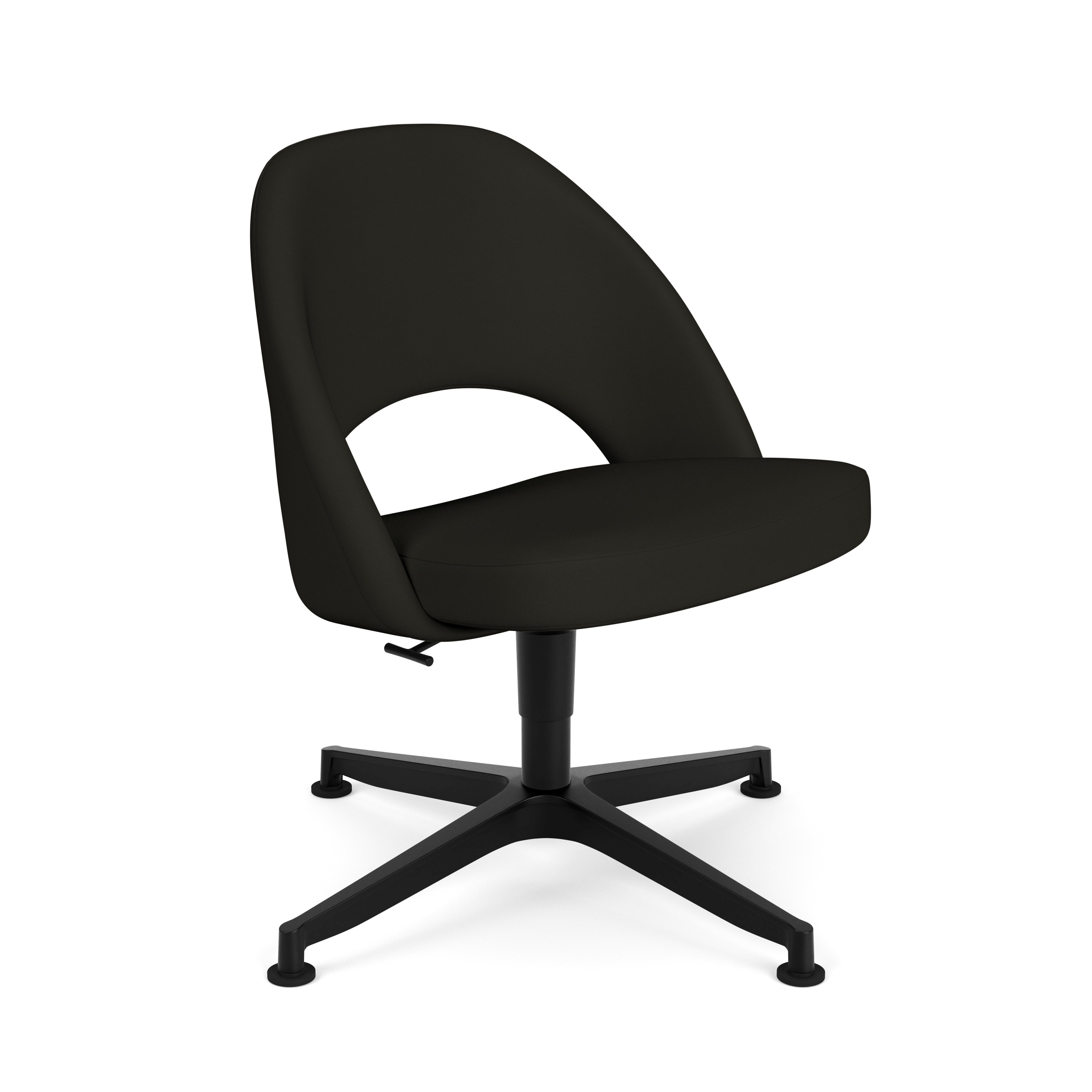 Saarinen Executive Office Side Chair - 4 Star,  Prairie,  Bison,  Black Base,  Glides