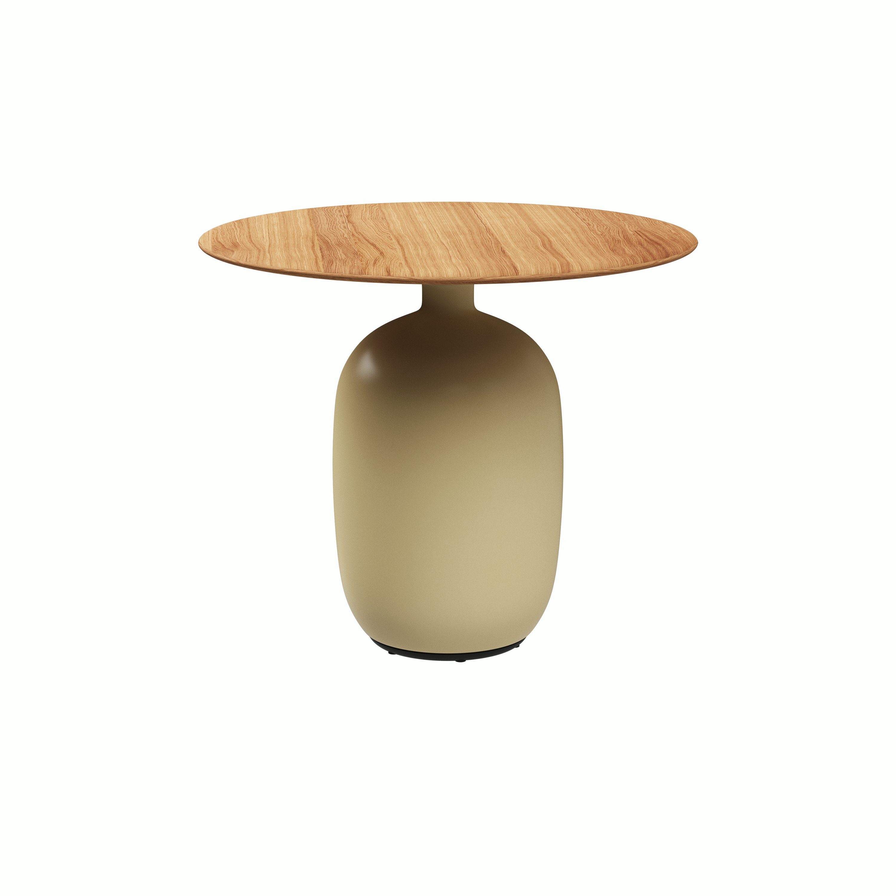 A Kasha Dining Table in Sand Matt Viewed from the front.
