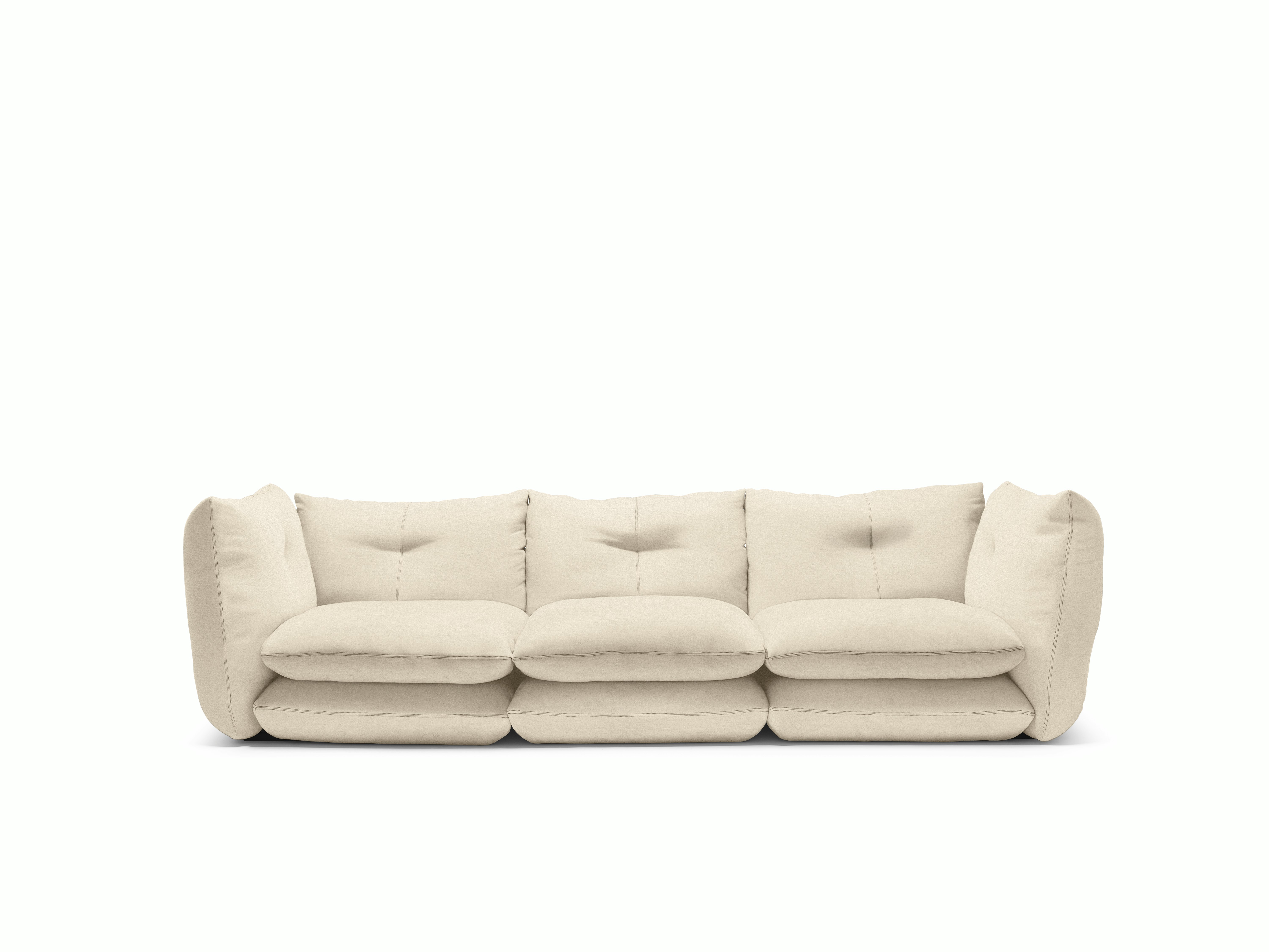 Pillo Sofa -  Three Seater,  Standard or Deep,  Iseo,  Light Grey